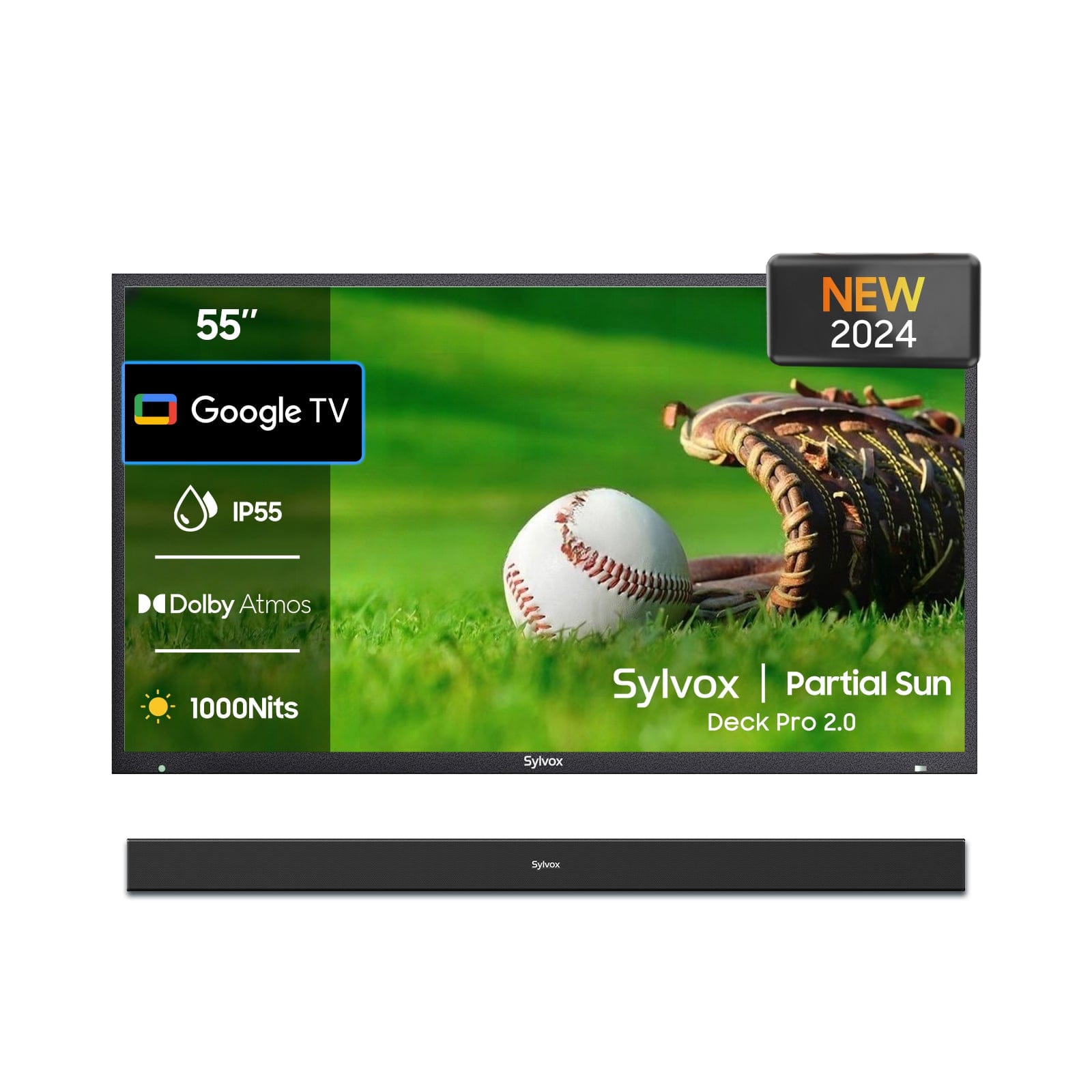 SYLVOX 55" Outdoor TV(Google TV) - 2024 Deck Pro 2.0
