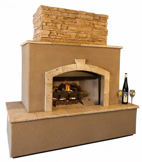Kokomo Grills Tuscan 6' Outdoor Fireplace with Log Set for LP or NG access door for Tank