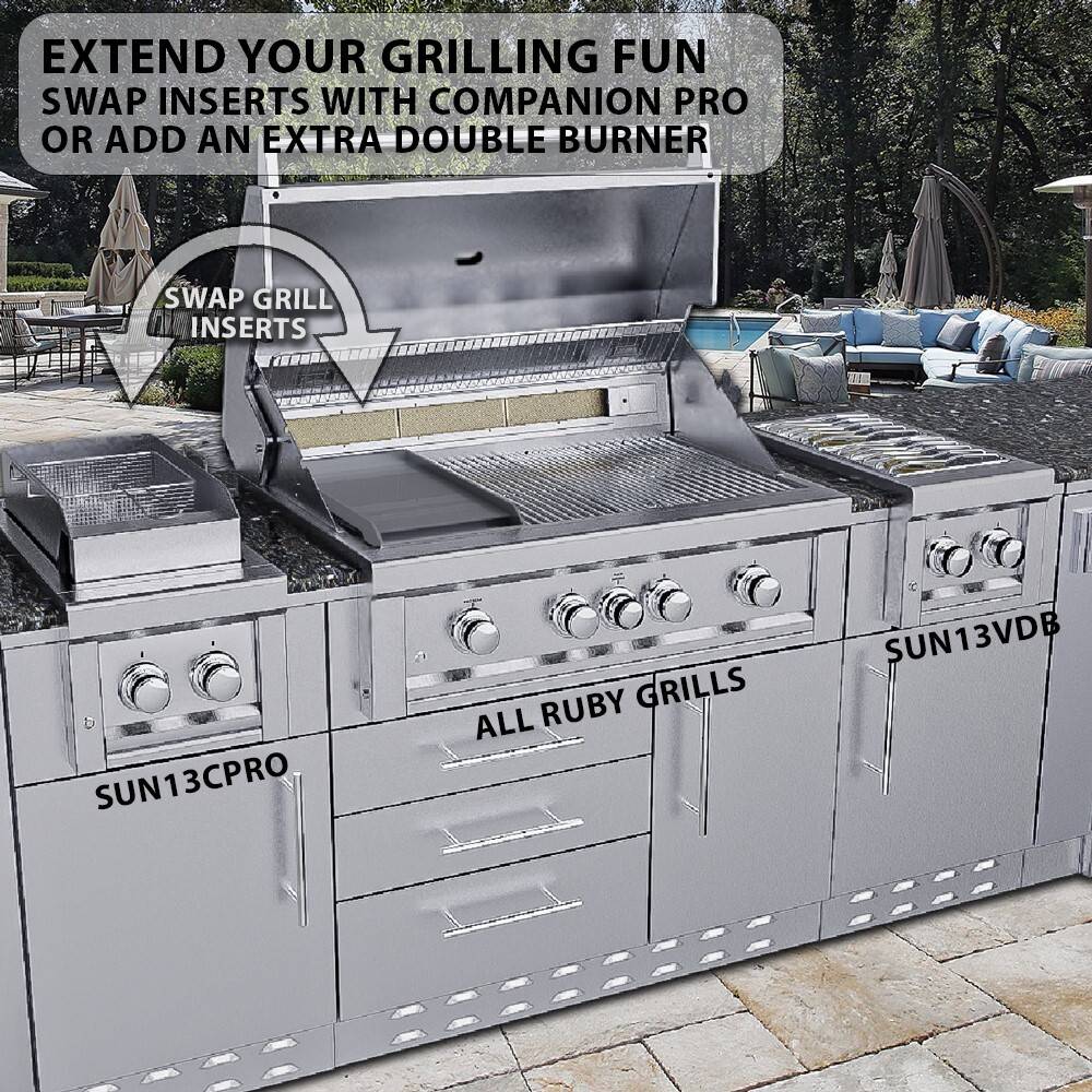 Sunstone Grills Ruby® Series 5 Burner Pro-Sear 42″ w/IR-RUBY5IR