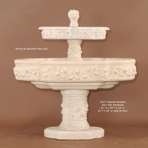 Elegant Two-Tier Outdoor Water Fountain by Limoni Romani