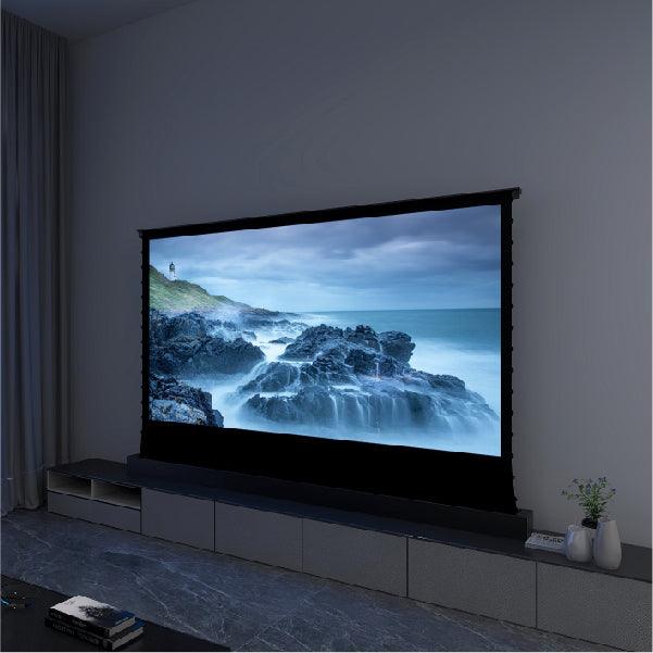 VIVIDSTORM S White Cinema Perforated Motorized Tension Floor Rising Projector screen