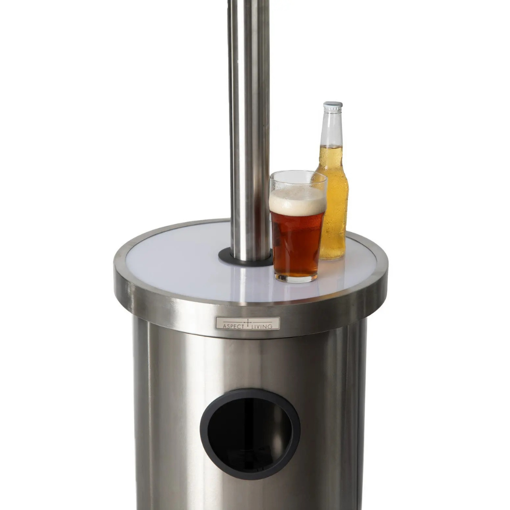 Fire Sense Stainless Steel Patio Heater with LED Table | 65046