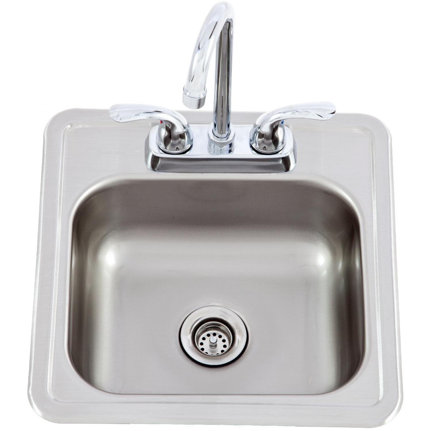 Lion Premium Grills 15 X 15 Stainless Steel Sink with Hot/Cold Faucet