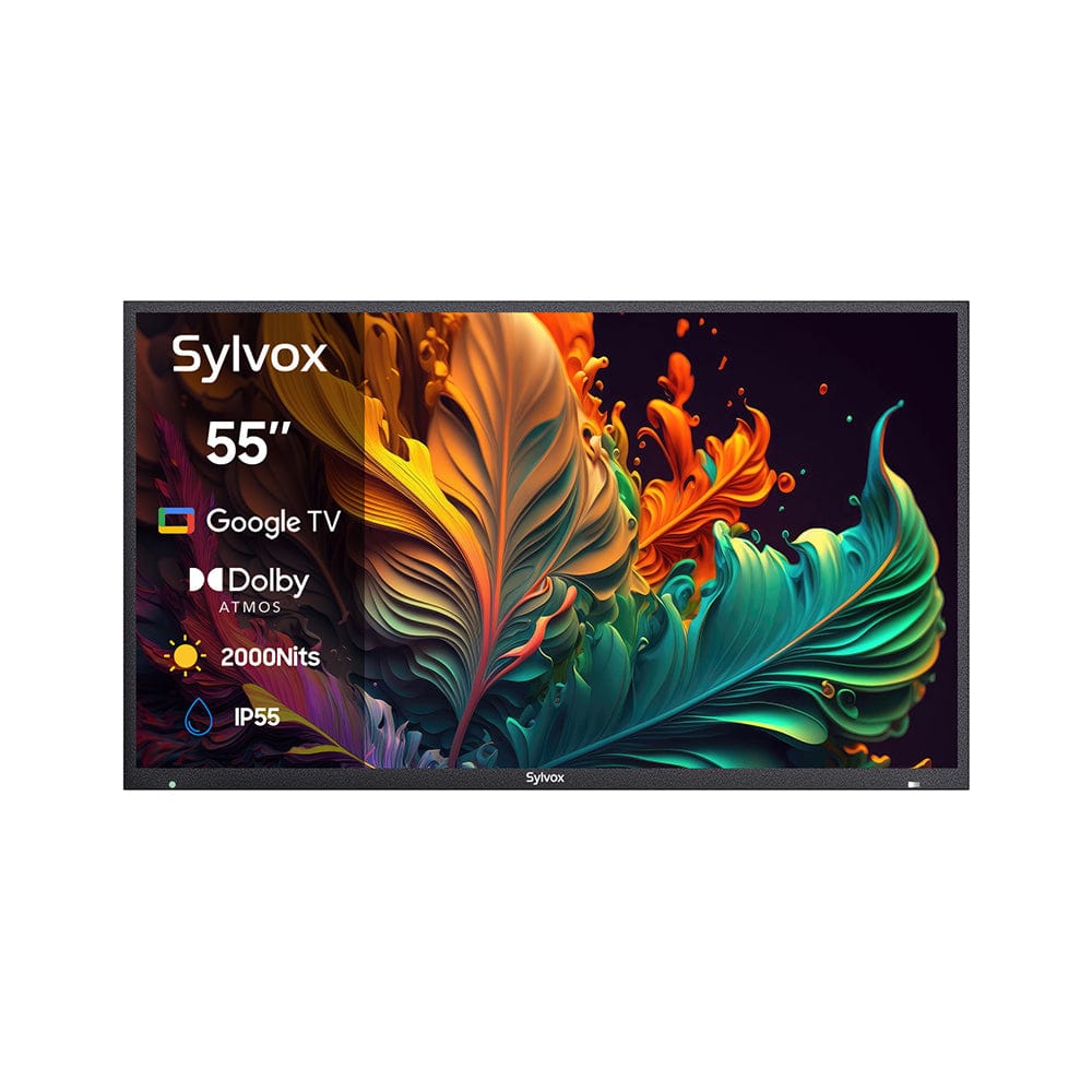 SYLVOX 55" Premium QLED Google Outdoor TV - 2024 Pool Pro QLED 2.0 Series(NEW)