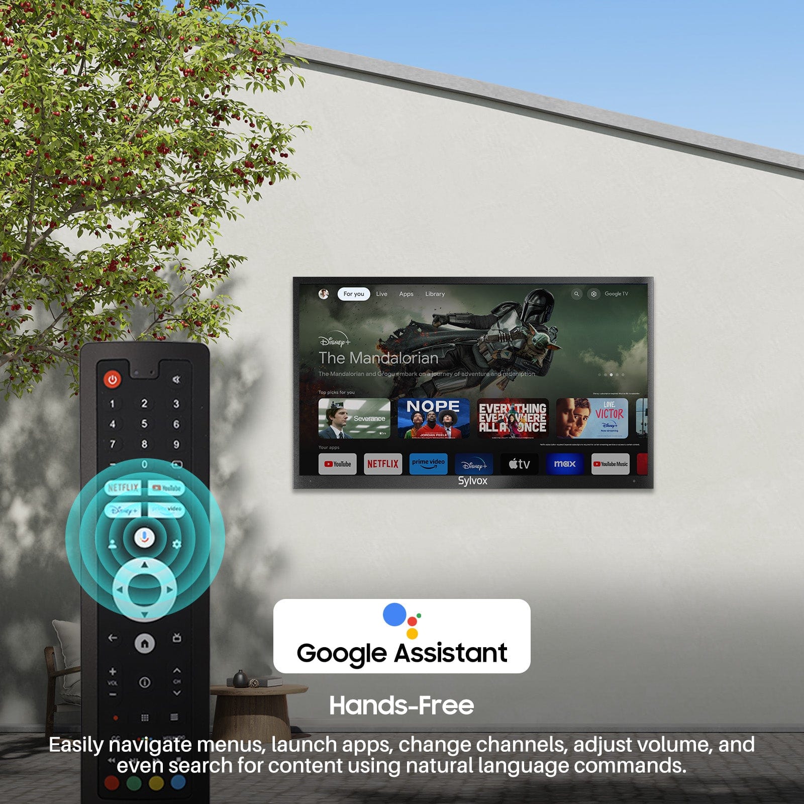 SYLVOX 55" Advanced QLED Google Outdoor TV - 2024 Deck Pro QLED 2.0