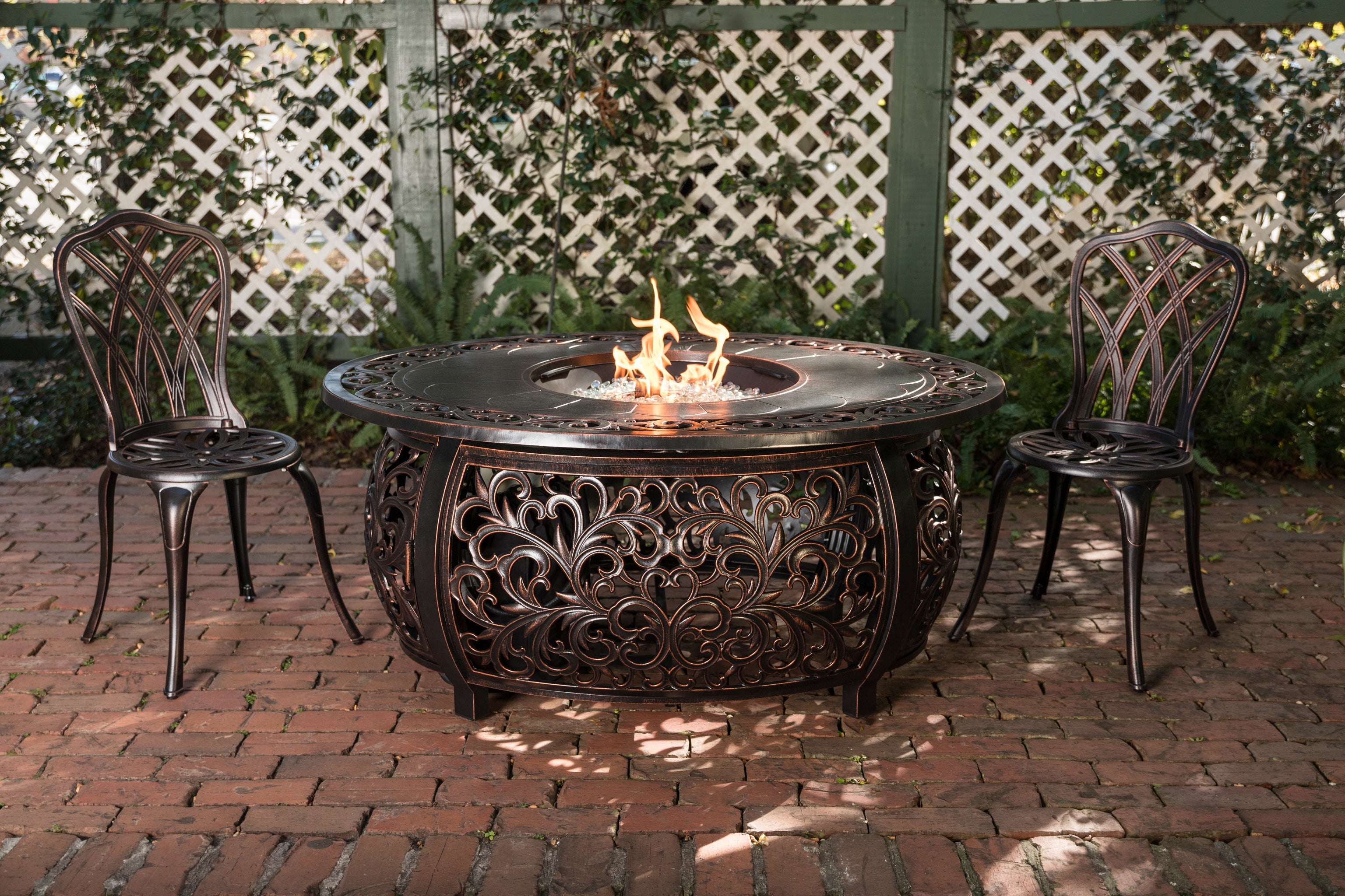 Fire Sense Toulon Oval Aluminum LPG Fire Pit | 62198