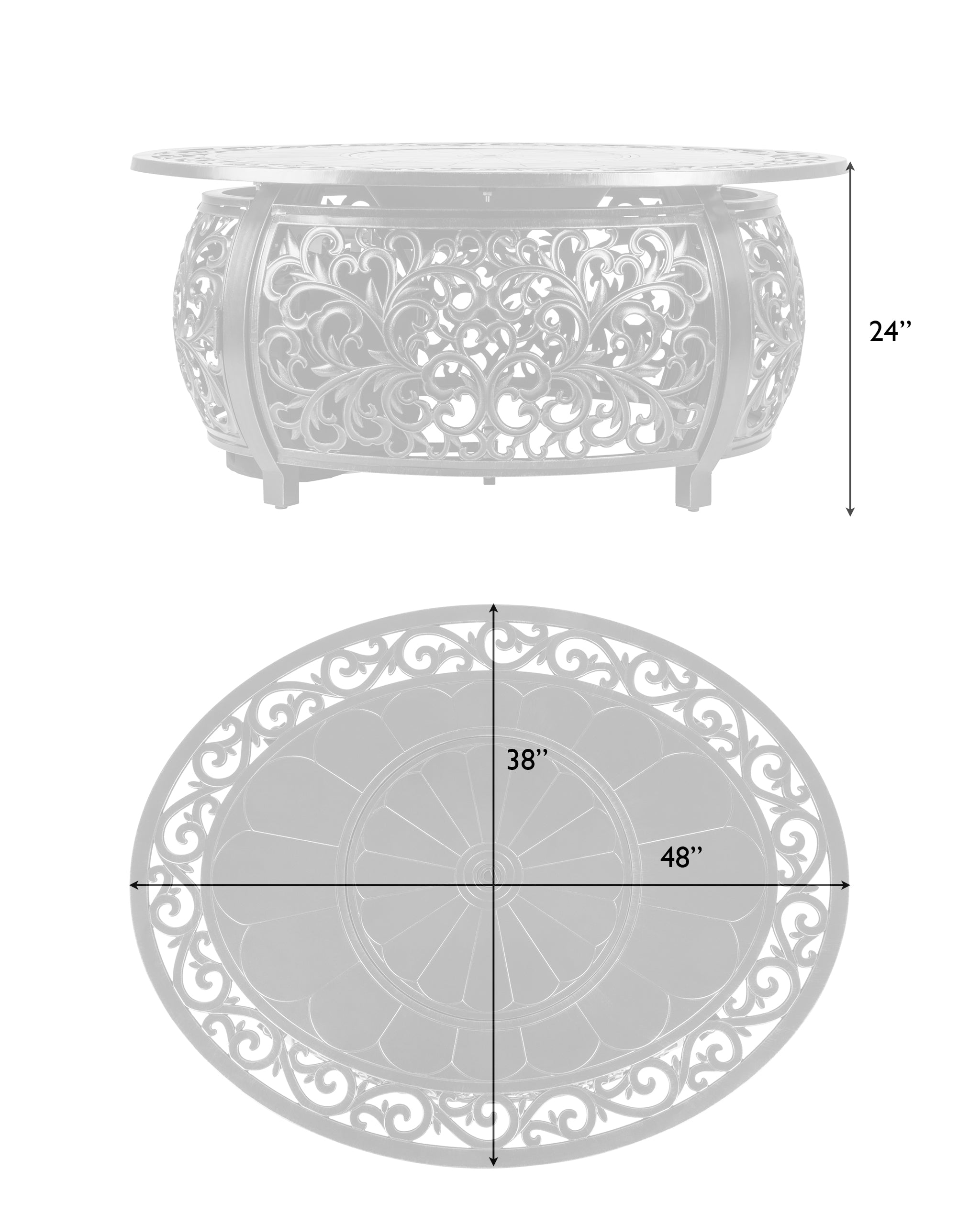 Fire Sense Toulon Oval Aluminum LPG Fire Pit | 62198