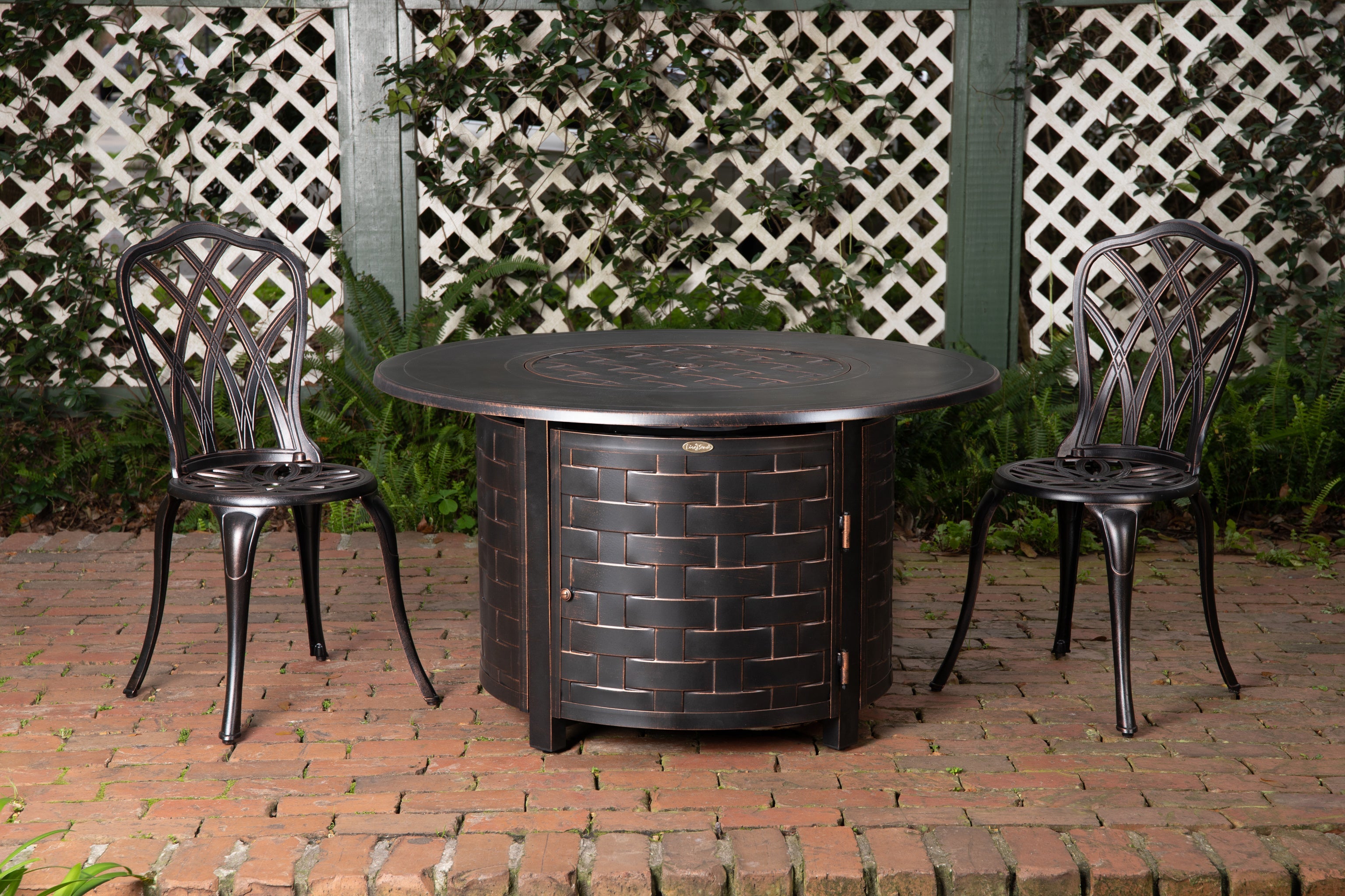 Fire Sense Perissa Woven Round Aluminum LPG Fire Pit | 62208