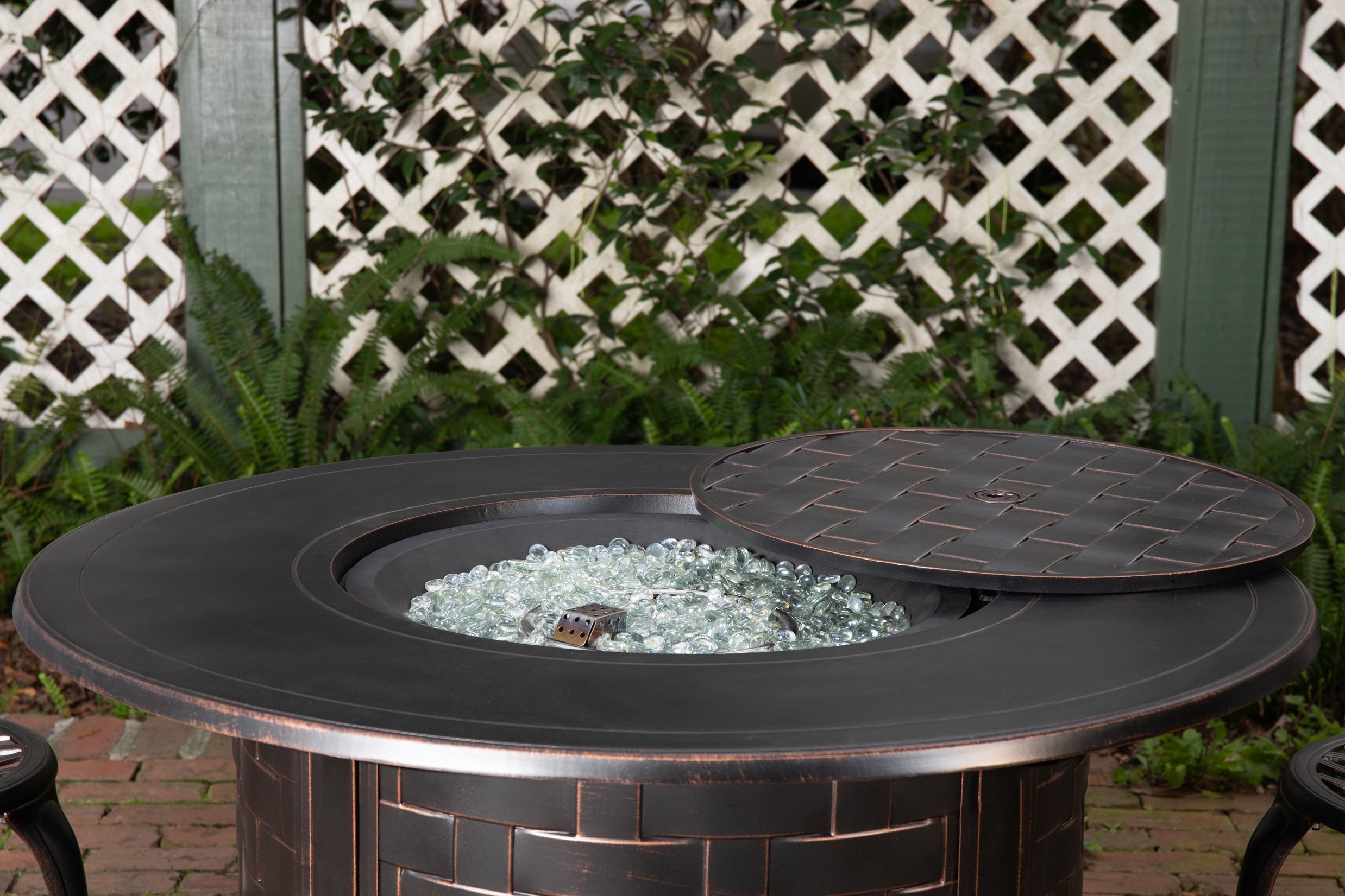 Fire Sense Perissa Woven Round Aluminum LPG Fire Pit | 62208