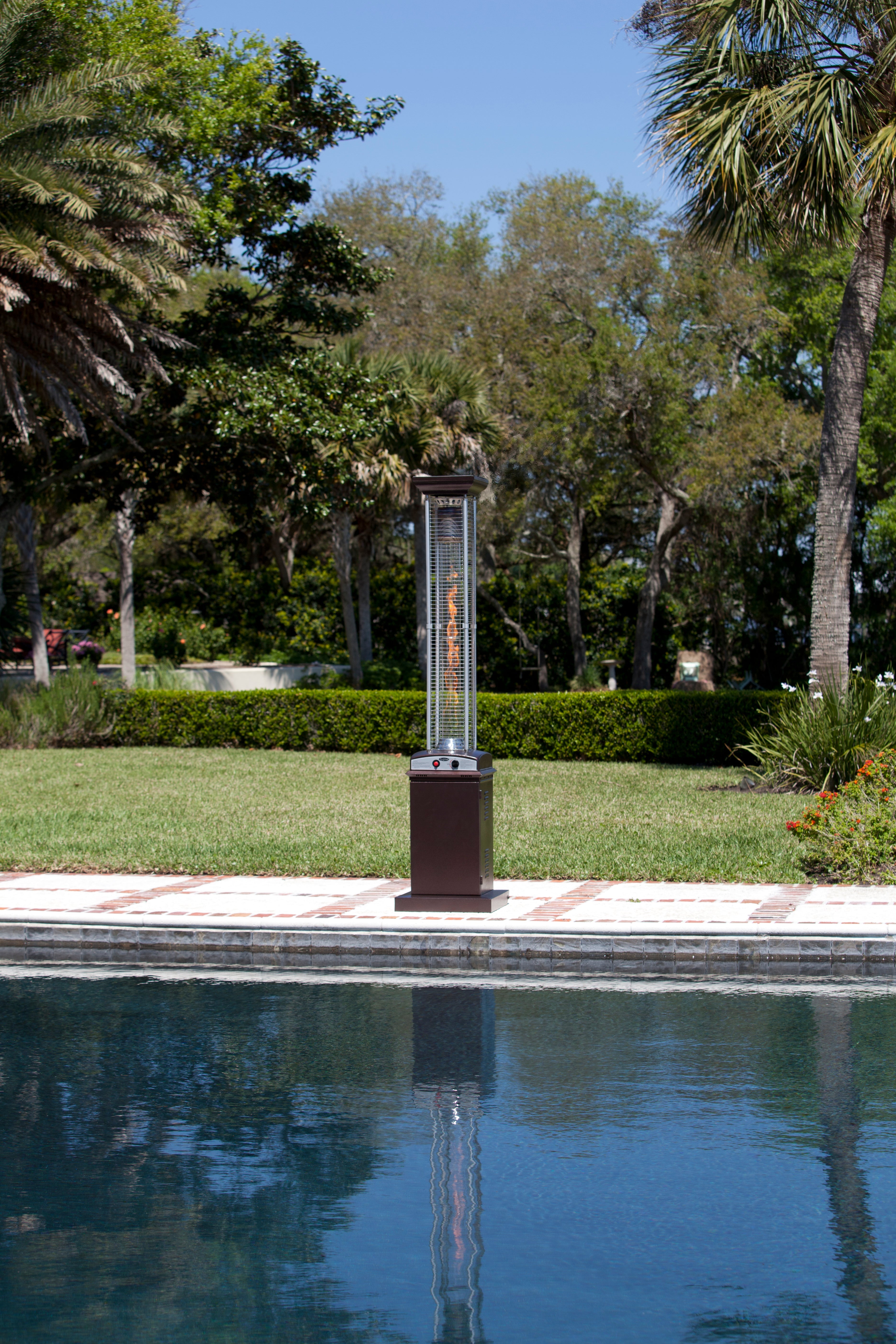 Fire Sense Hammered Bronze Finish Square Flame Patio Heater | 62224