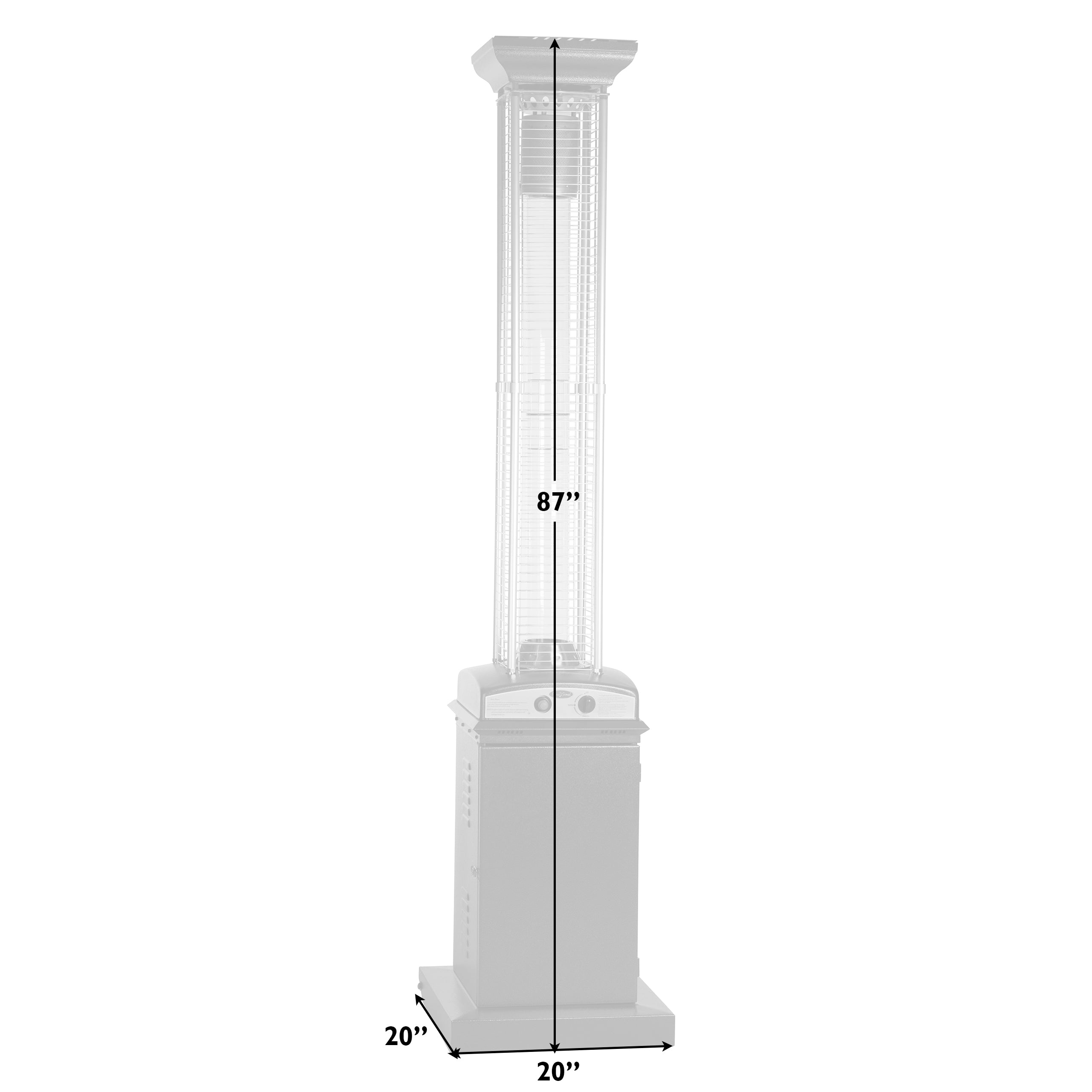 Fire Sense Hammered Bronze Finish Square Flame Patio Heater | 62224