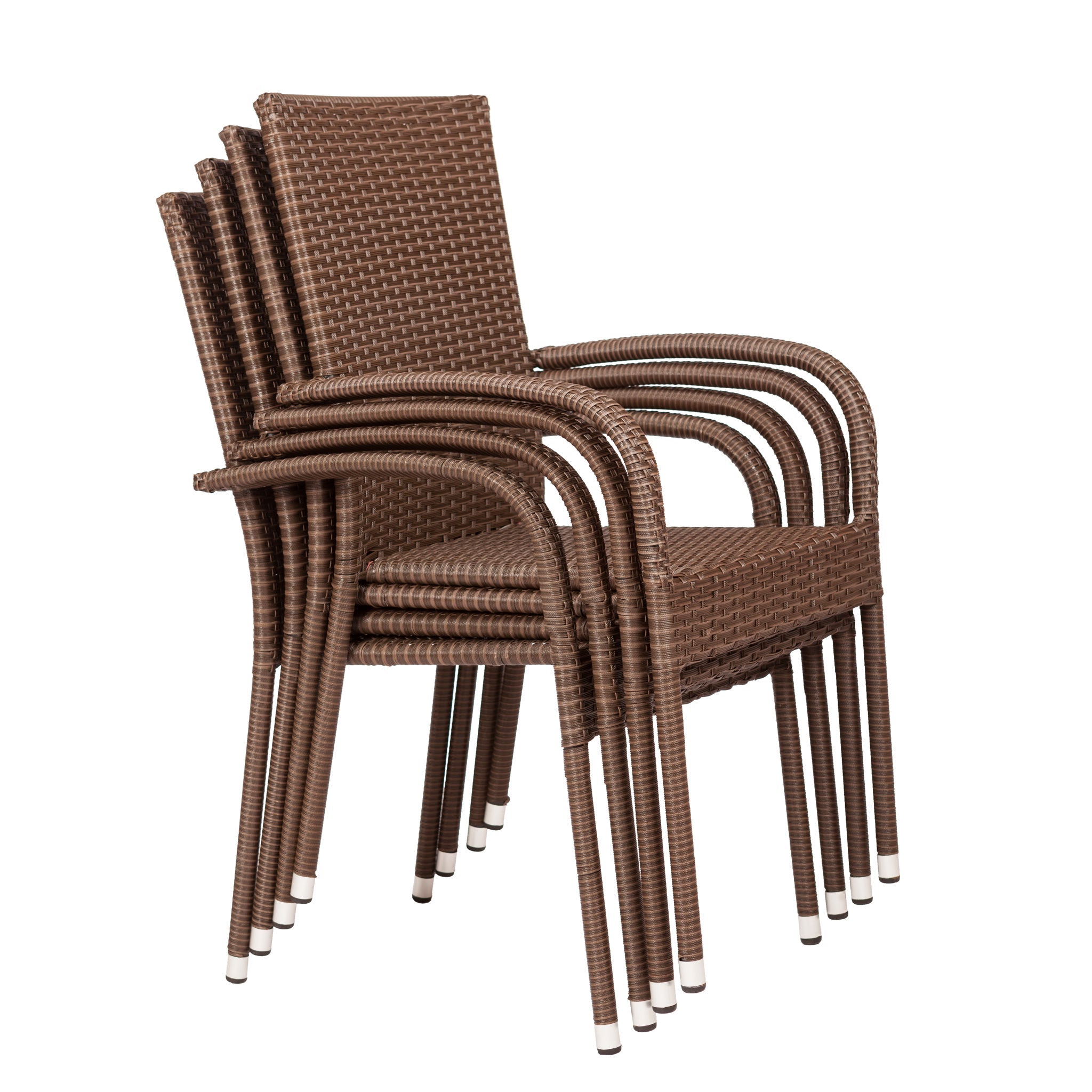 Balkene Home Morgan Outdoor Wicker Chair - Mocha - Set of 4 | 62664