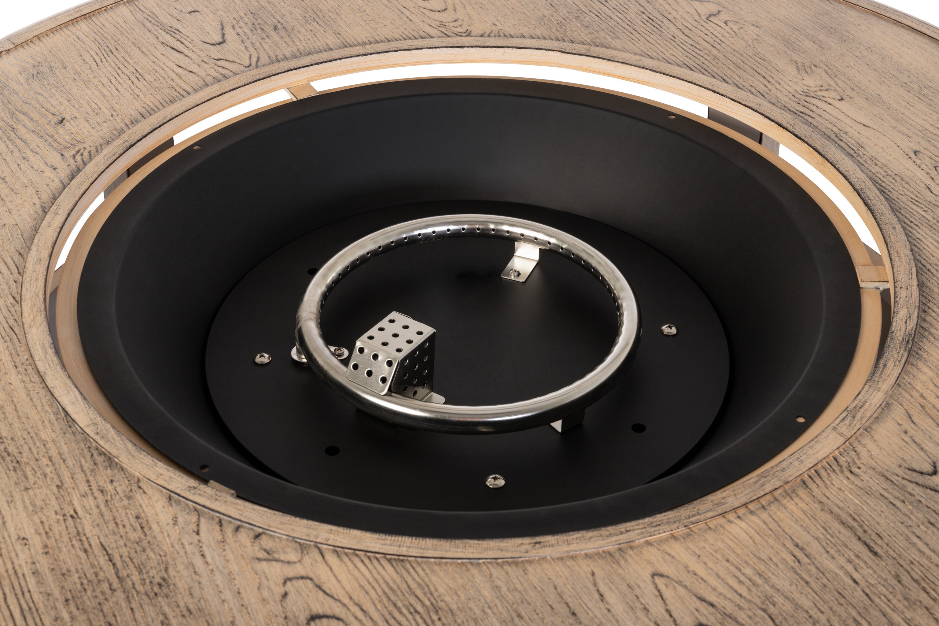 Fire Sense Thatcher Round LPG Fire Pit in Driftwood | 62739