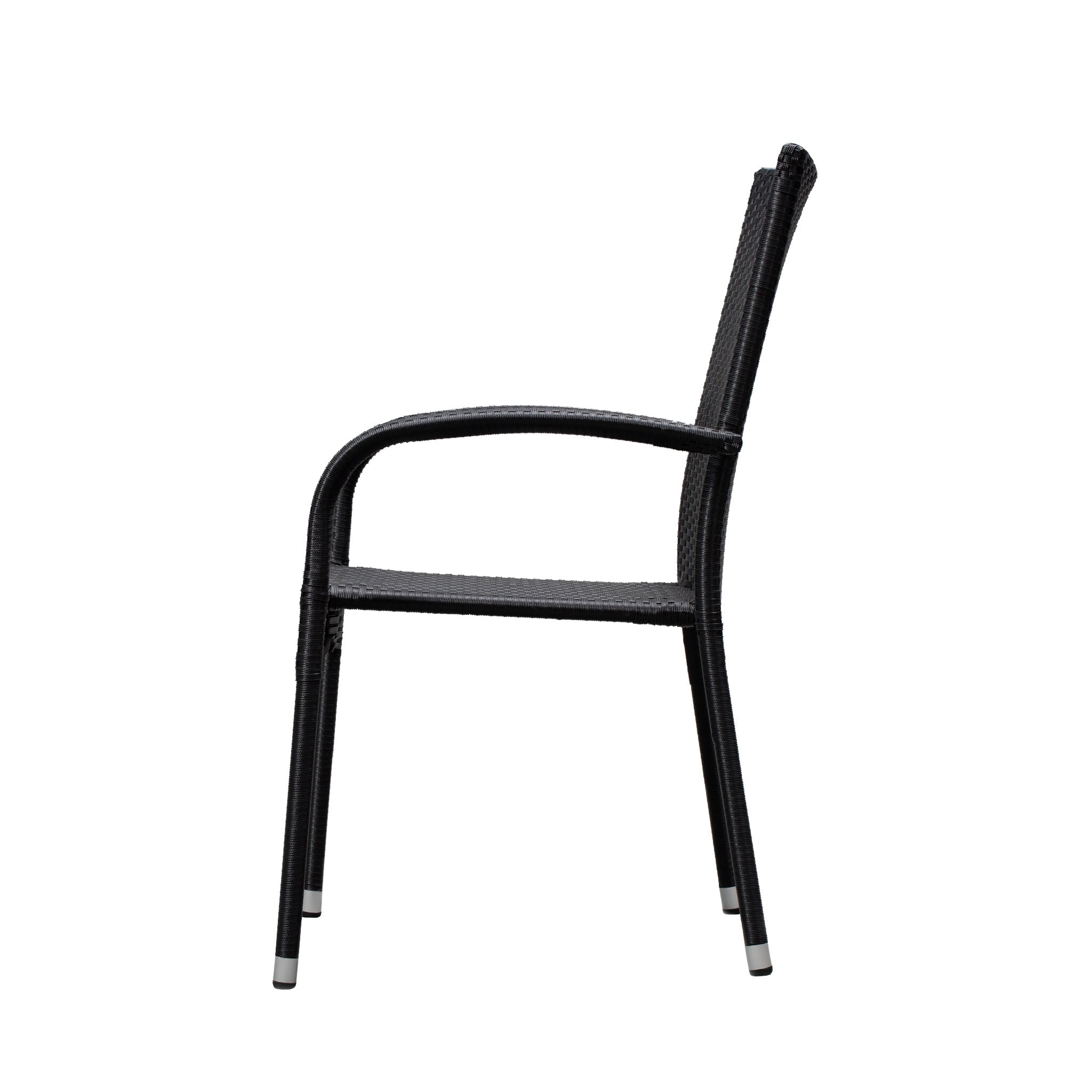 Balkene Home Morgan Outdoor Wicker Chair - Black - Set of 4 | 63166