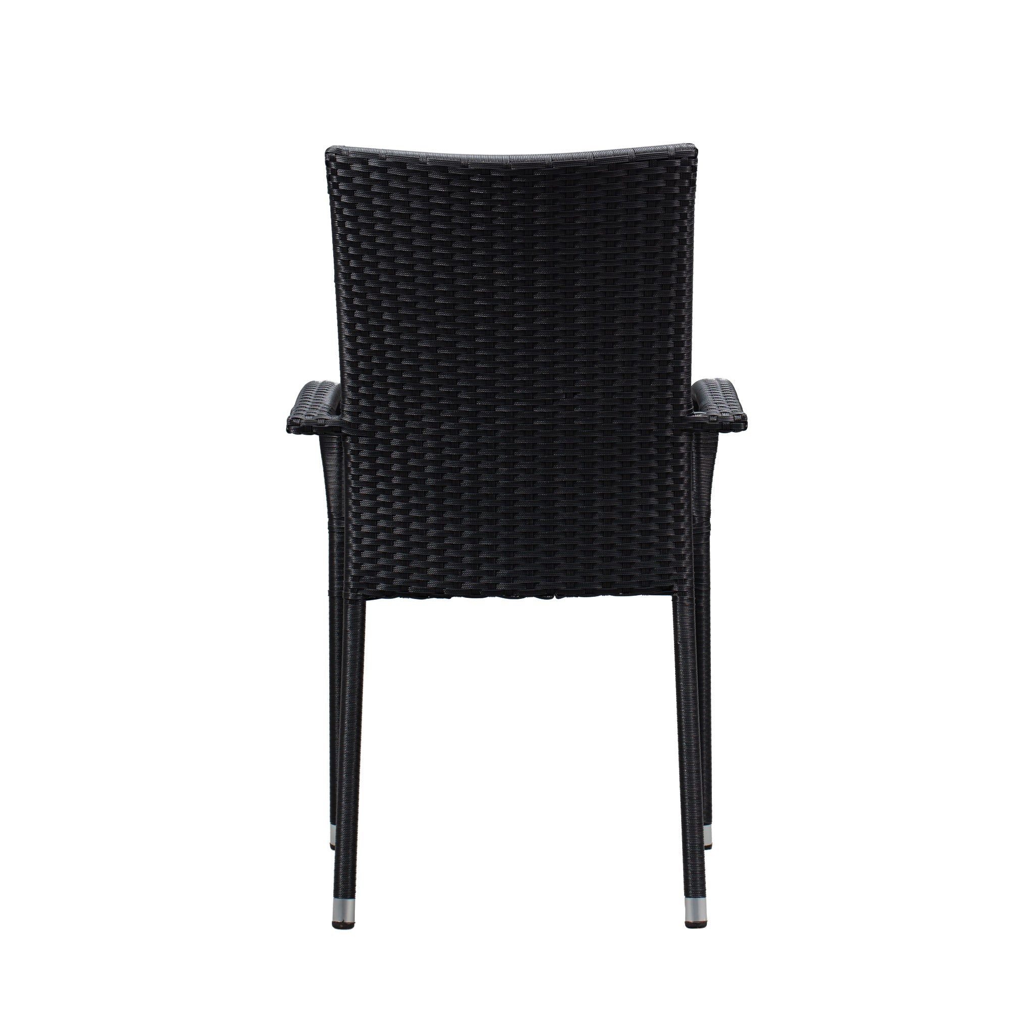 Balkene Home Morgan Outdoor Wicker Chair - Black - Set of 4 | 63166