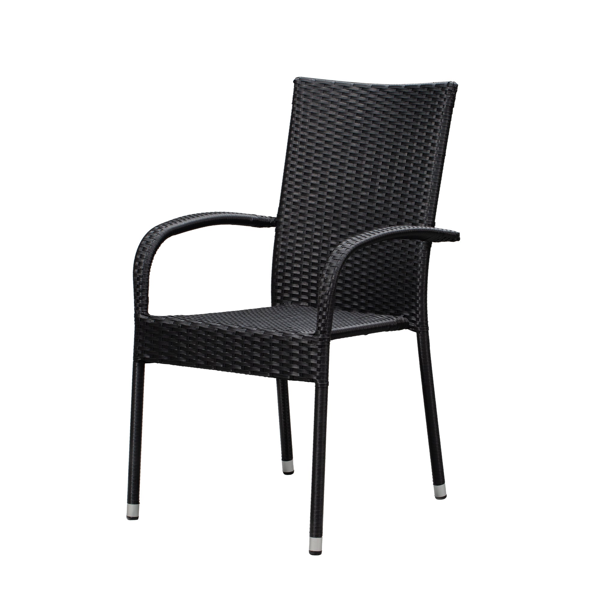 Balkene Home Morgan Outdoor Wicker Chair - Black - Set of 4 | 63166