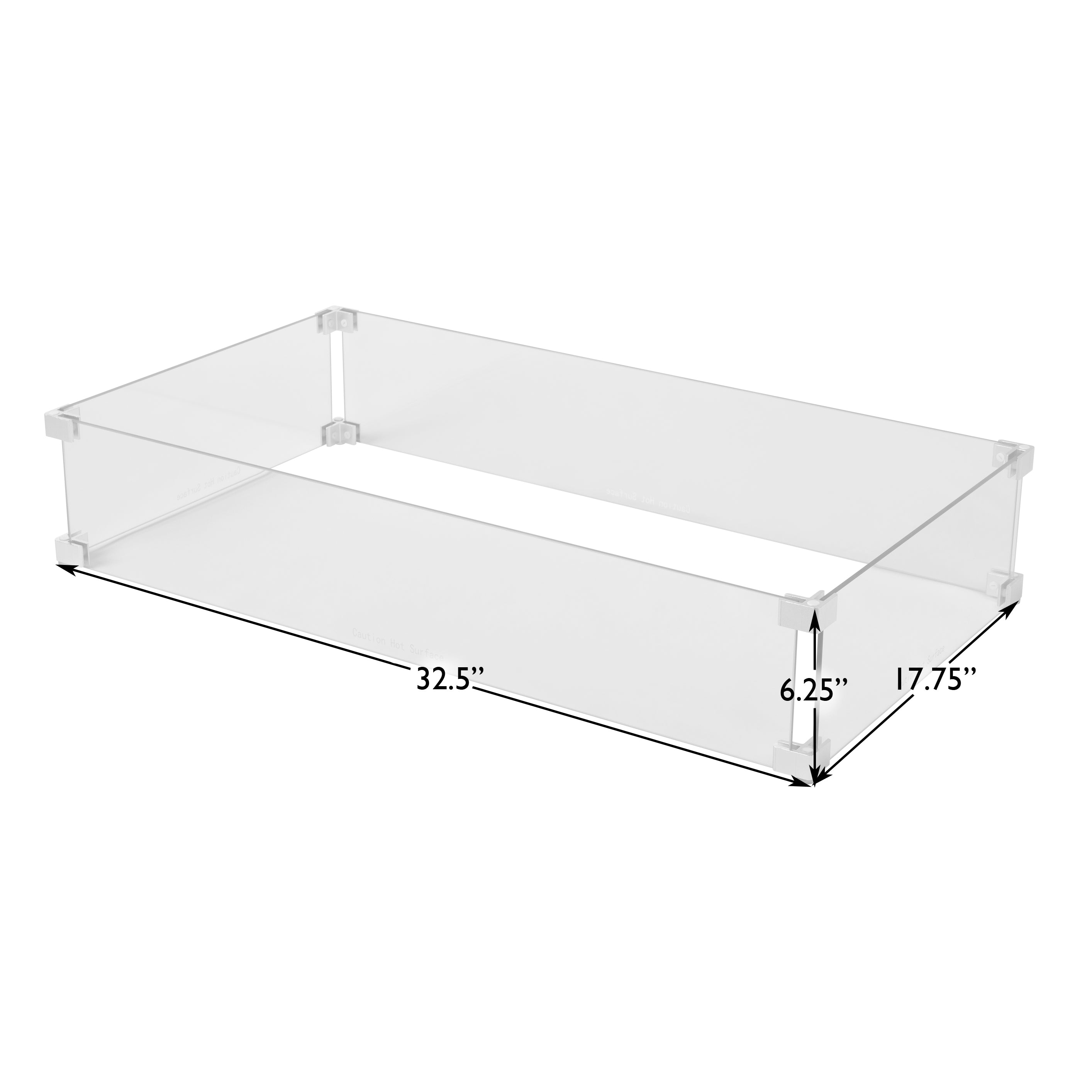 Fire Sense Tempered Glass Wind Guard for Rectangular Fire Pits | 63248