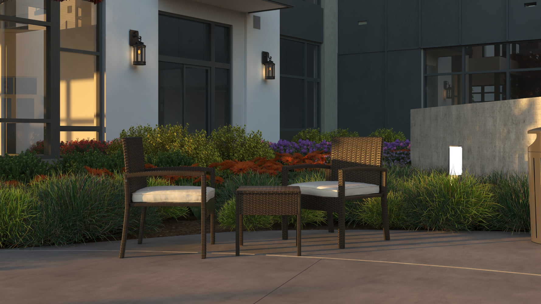 Balkene Home Bern Balcony Chat Set in Mocha Wicker | 63358