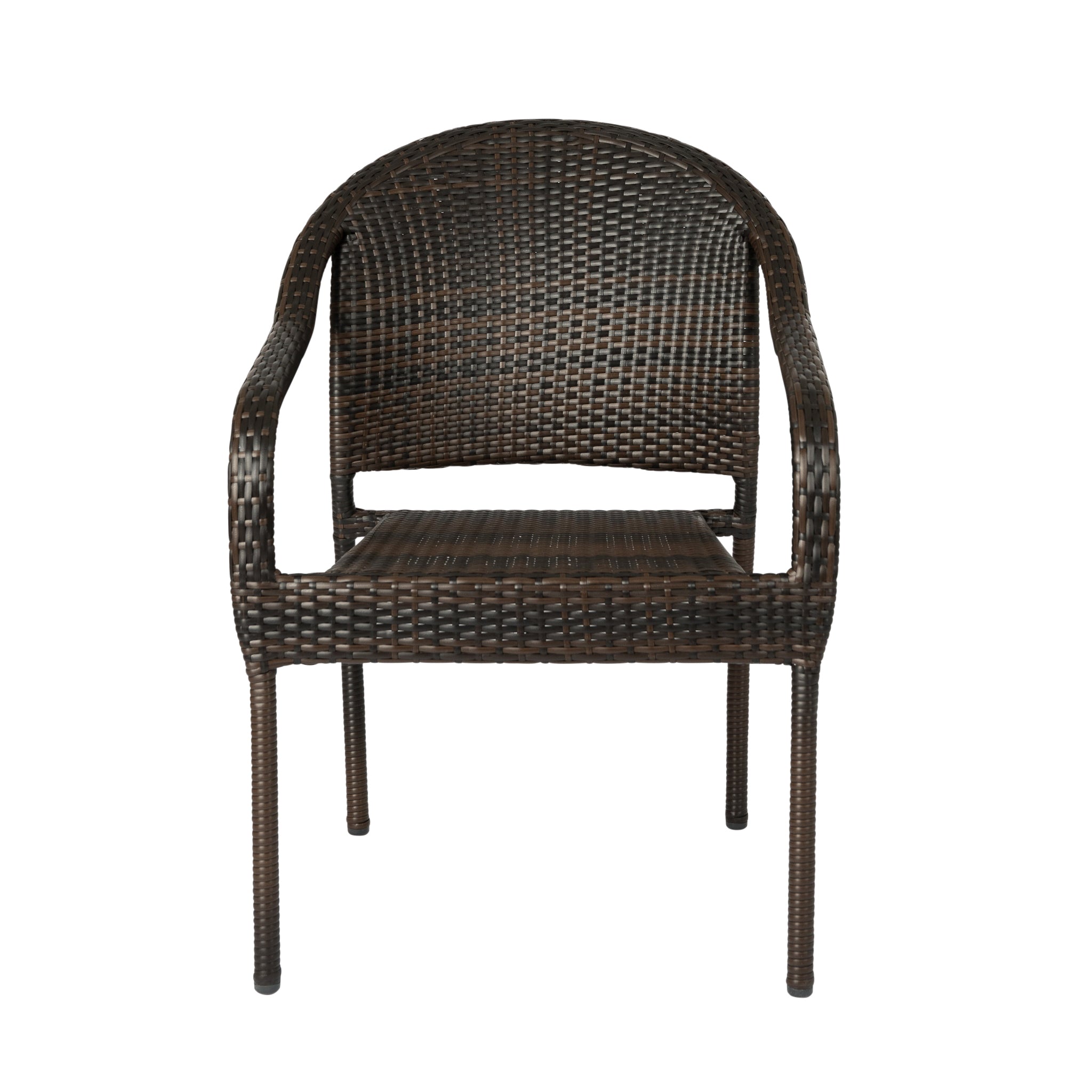 Balkene Home Rhodos Café Stacking Chair in Mocha All-weather Wicker - 4pk | 63490