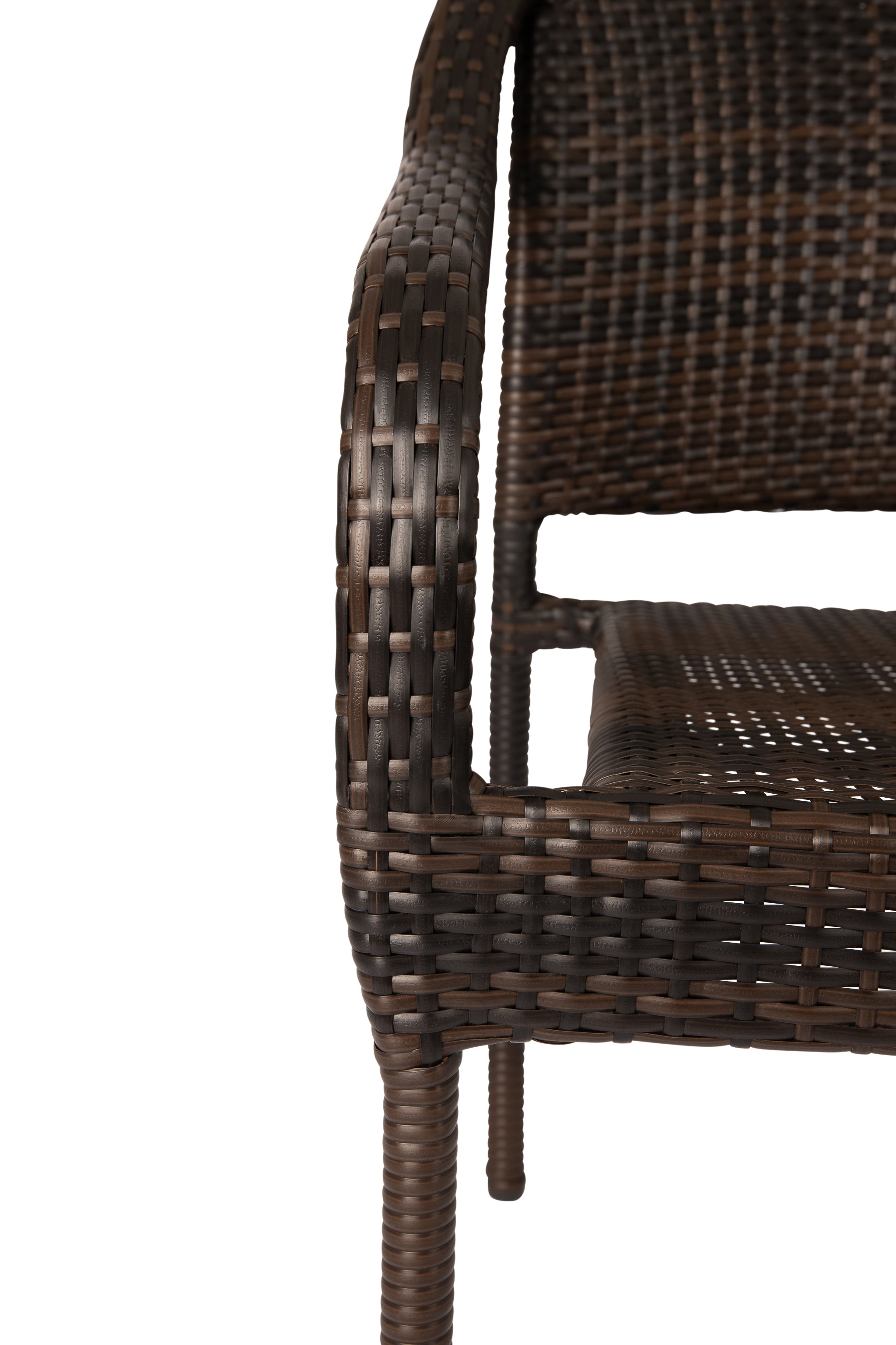 Balkene Home Rhodos Café Stacking Chair in Mocha All-weather Wicker - 4pk | 63490