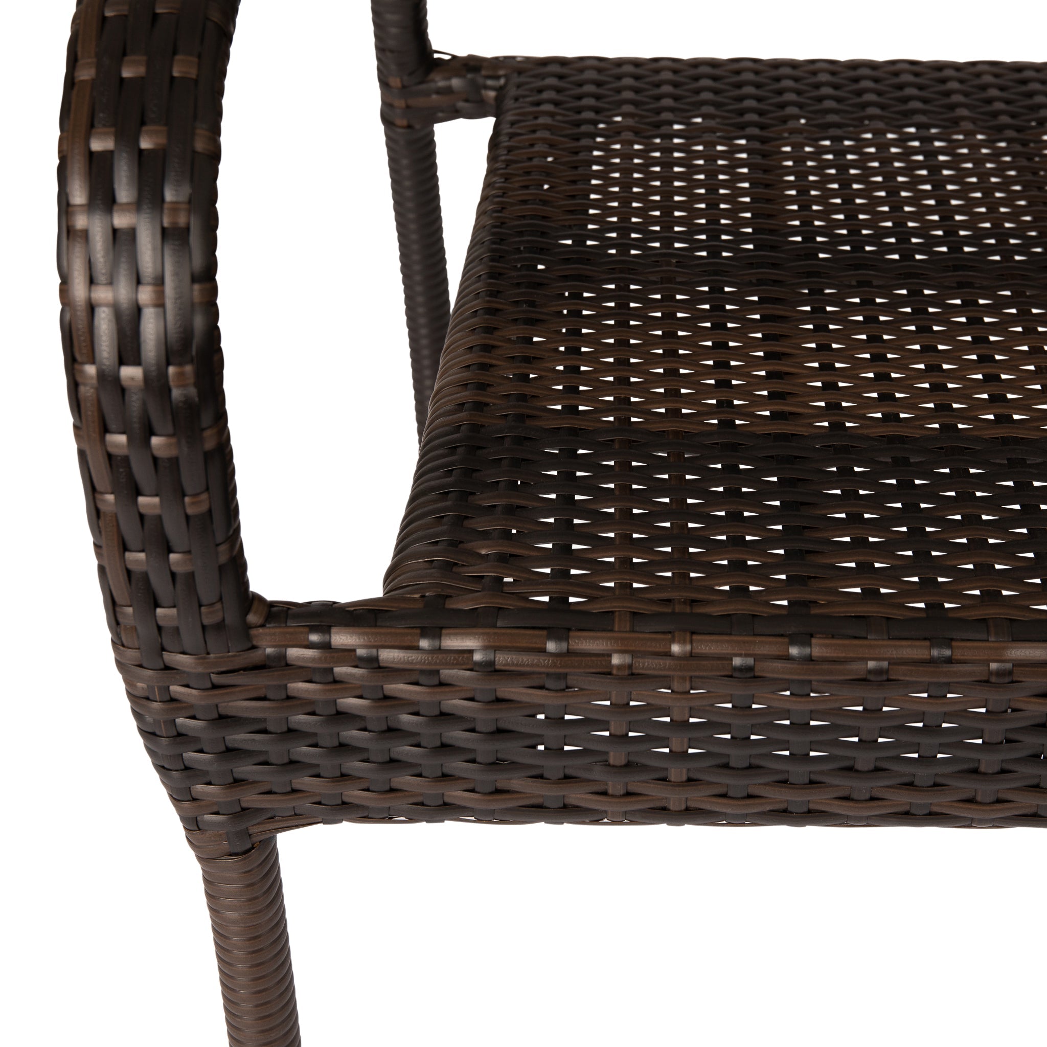 Balkene Home Rhodos Café Stacking Chair in Mocha All-weather Wicker - 4pk | 63490