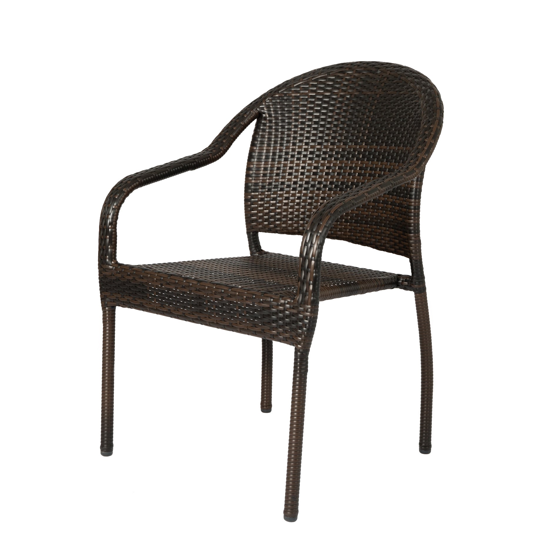 Balkene Home Rhodos Café Stacking Chair in Mocha All-weather Wicker - 4pk | 63490