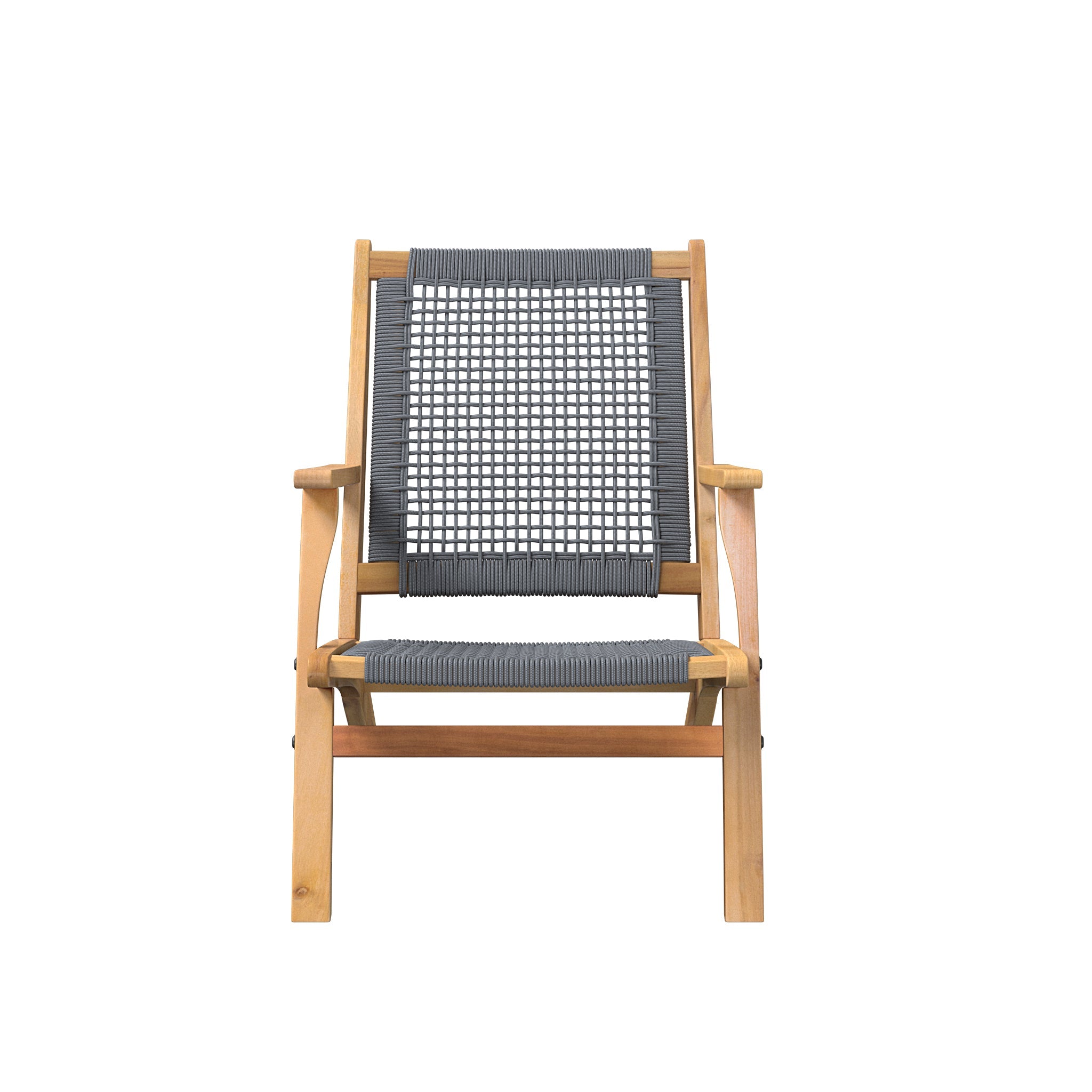 Balkene Home Vega Natural Stain Outdoor Chair in Gray Cording | 63635