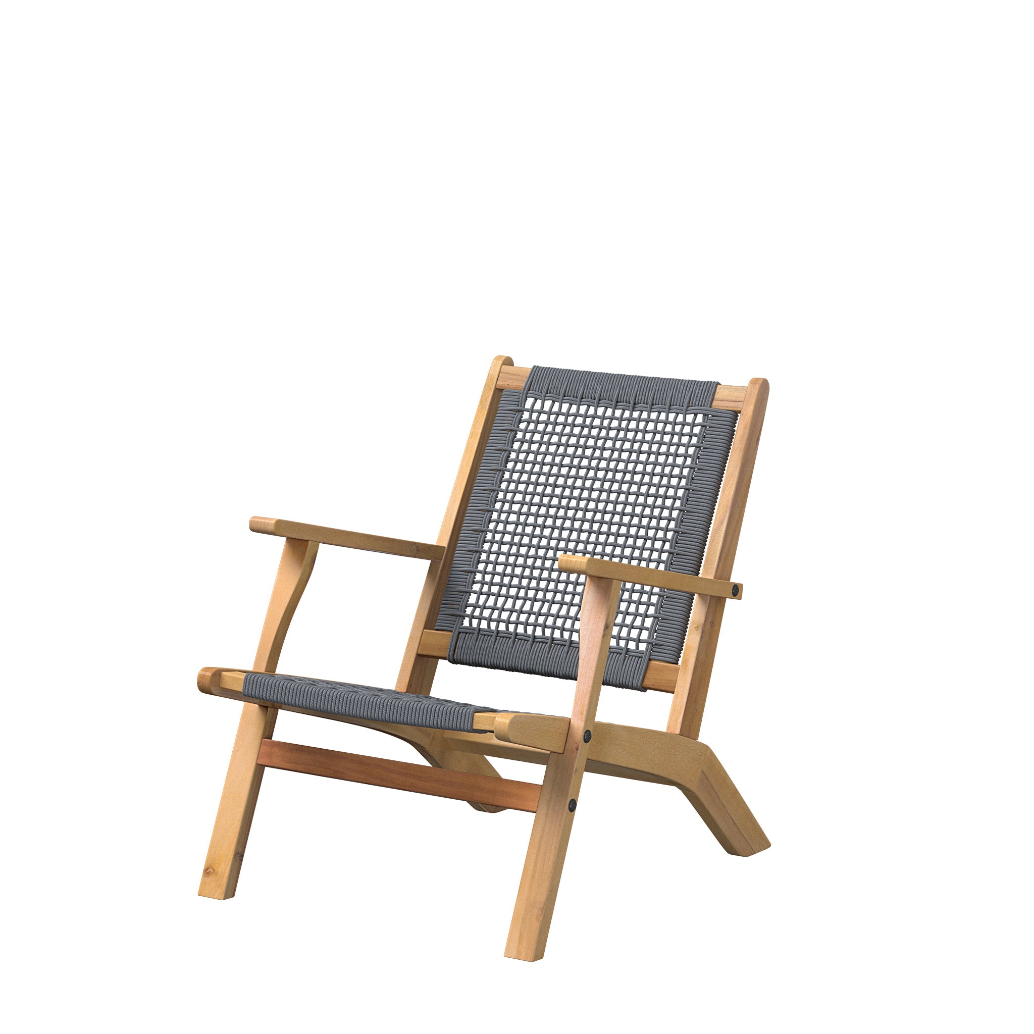 Balkene Home Vega Natural Stain Outdoor Chair in Gray Cording | 63635