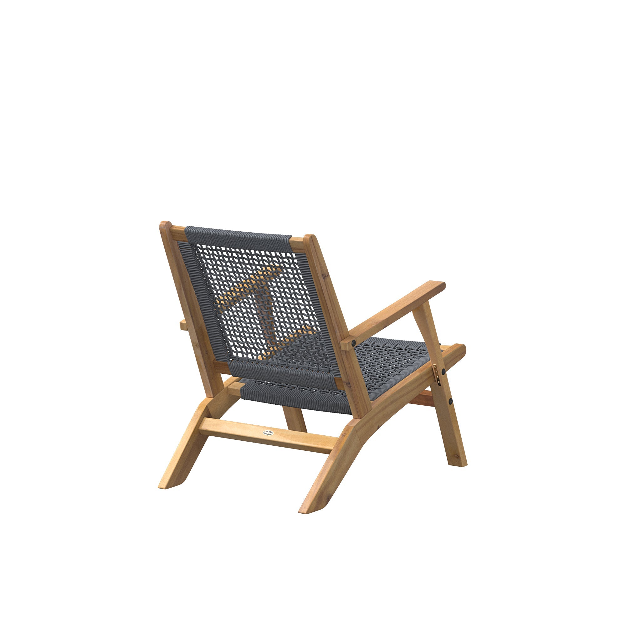 Balkene Home Vega Natural Stain Outdoor Chair in Gray Cording | 63635