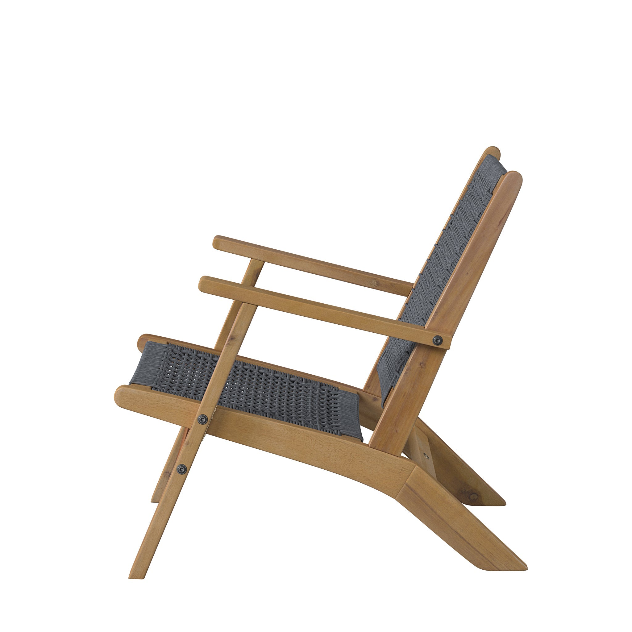 Balkene Home Vega Natural Stain Outdoor Chair in Gray Cording | 63635