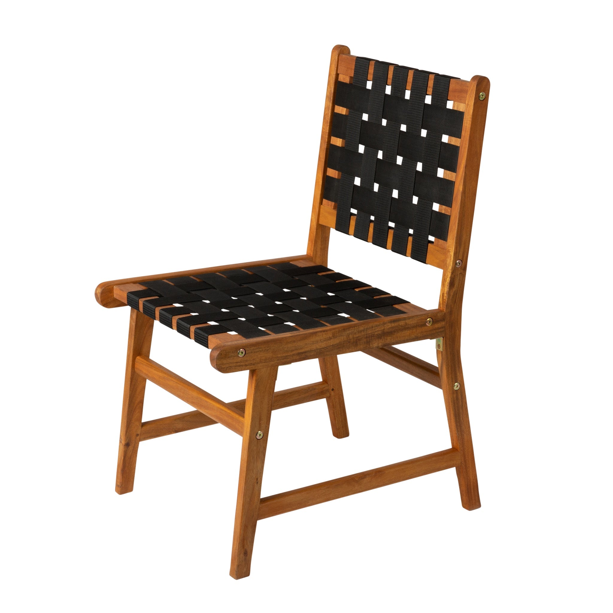 Balkene Home Sava Indoor-Outdoor Armless Dining Side Chair in Black Webbing | 63710