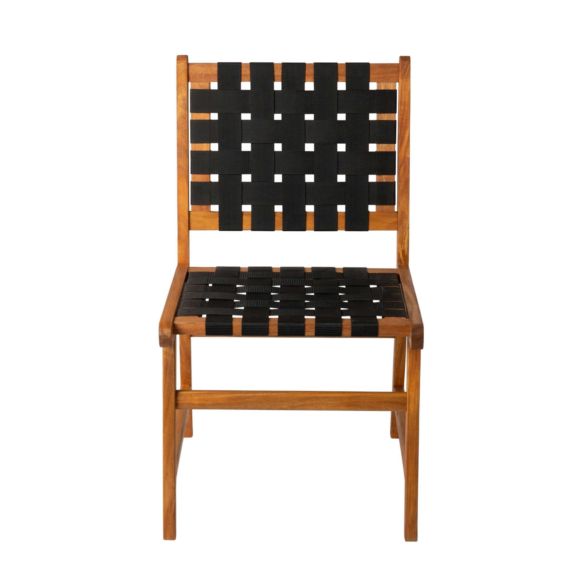 Balkene Home Sava Indoor-Outdoor Armless Dining Side Chair in Black Webbing | 63710