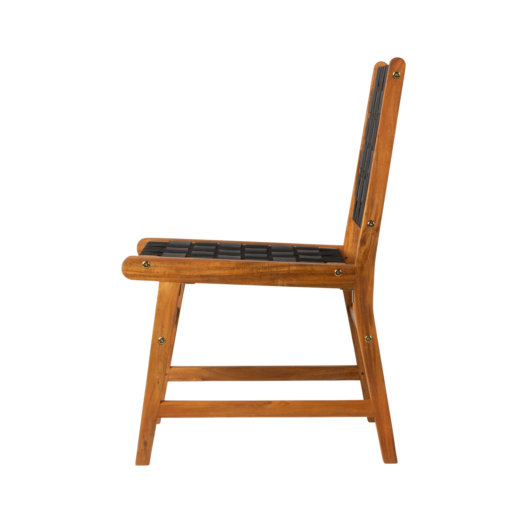 Balkene Home Sava Indoor-Outdoor Armless Dining Side Chair in Black Webbing | 63710