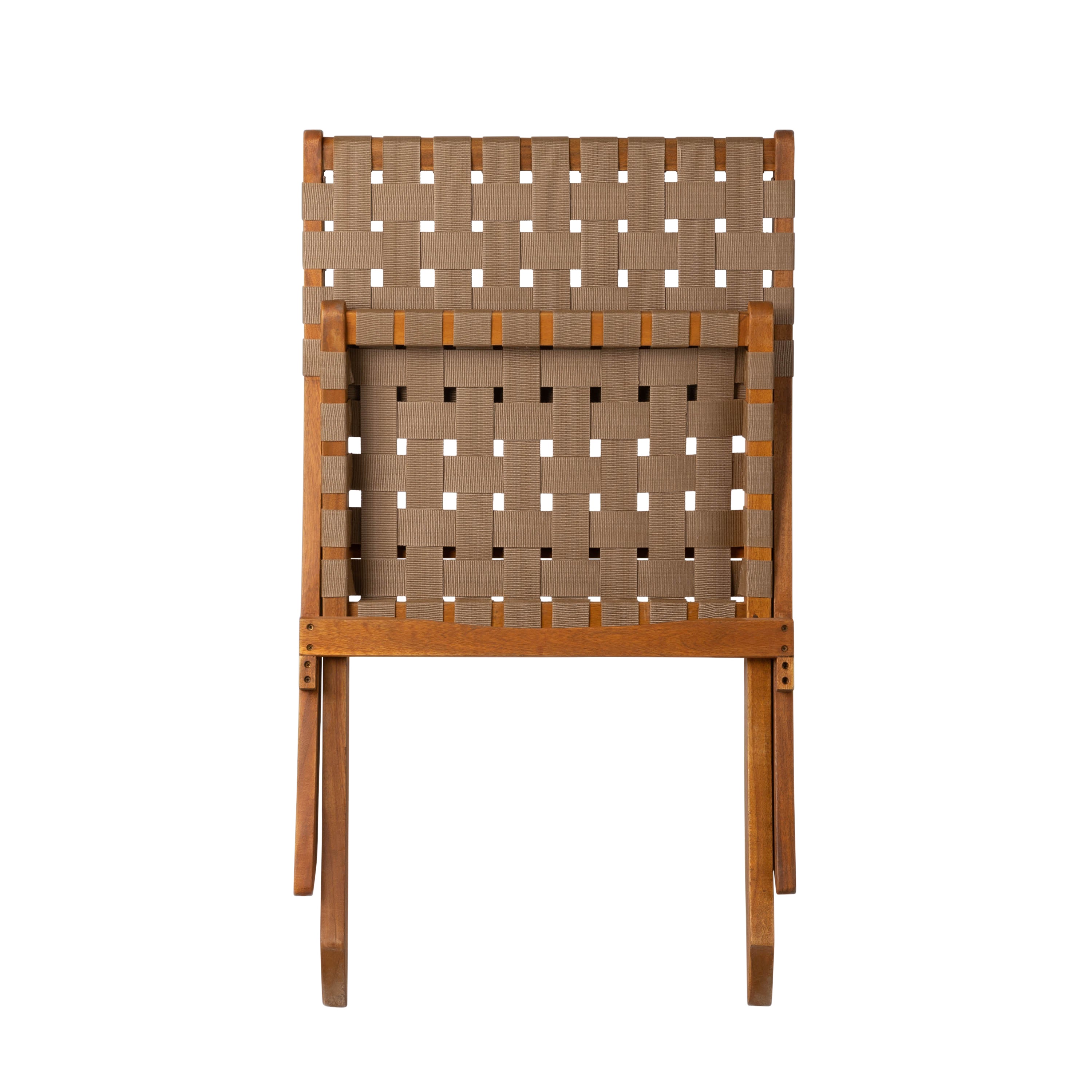 Balkene Home Sava Indoor-Outdoor Folding Chair in Brown Webbing | 64098