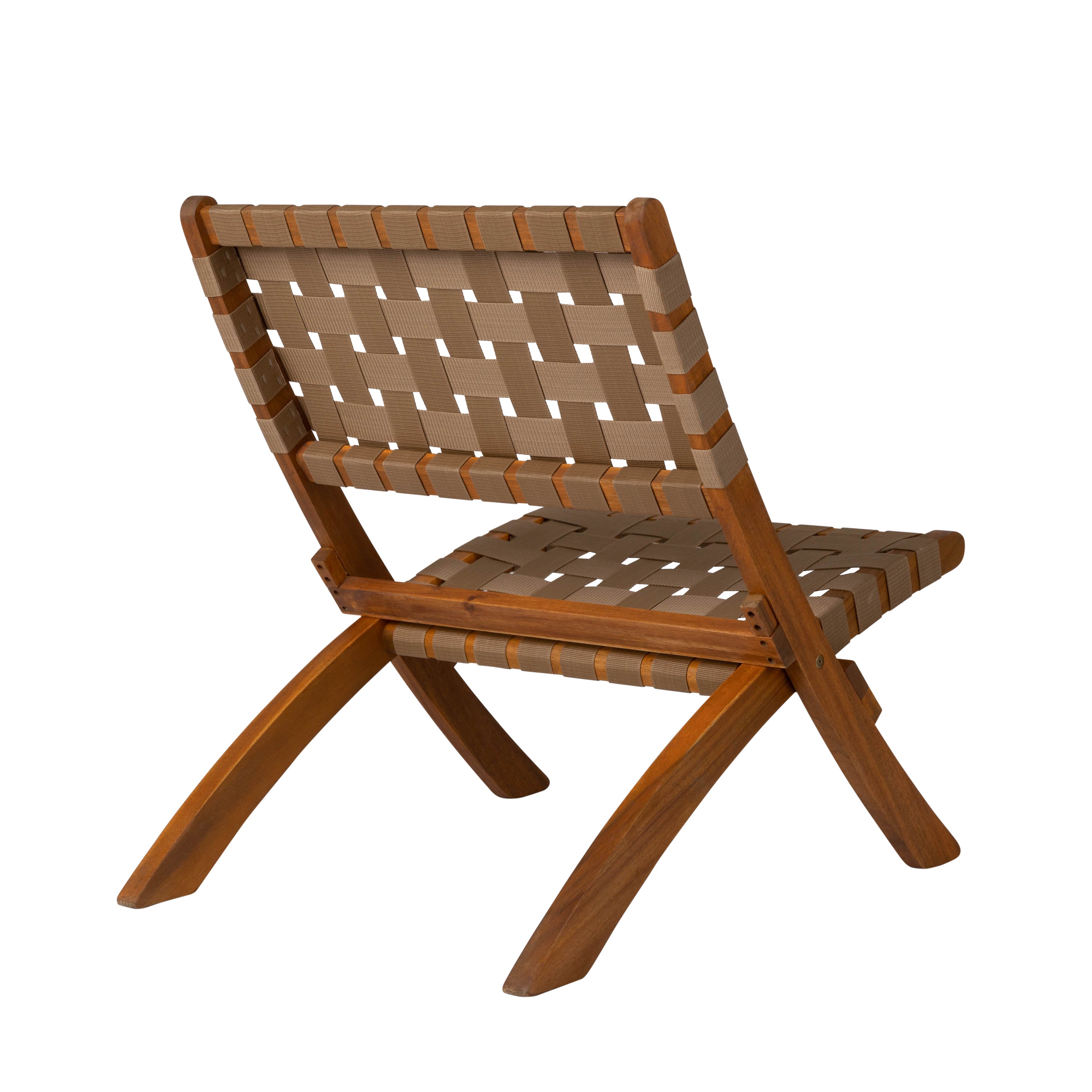 Balkene Home Sava Indoor-Outdoor Folding Chair in Brown Webbing | 64098