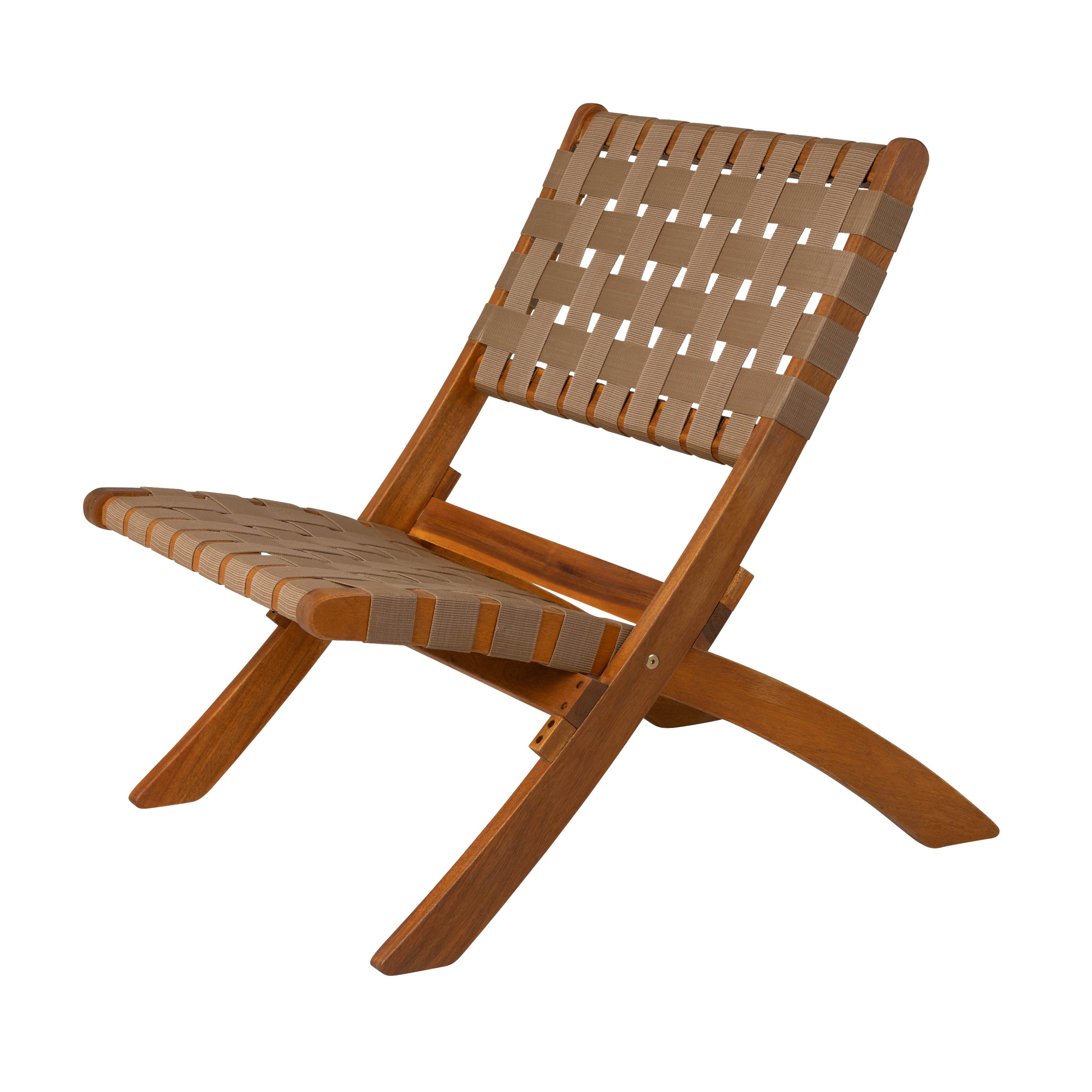 Balkene Home Sava Indoor-Outdoor Folding Chair in Brown Webbing | 64098