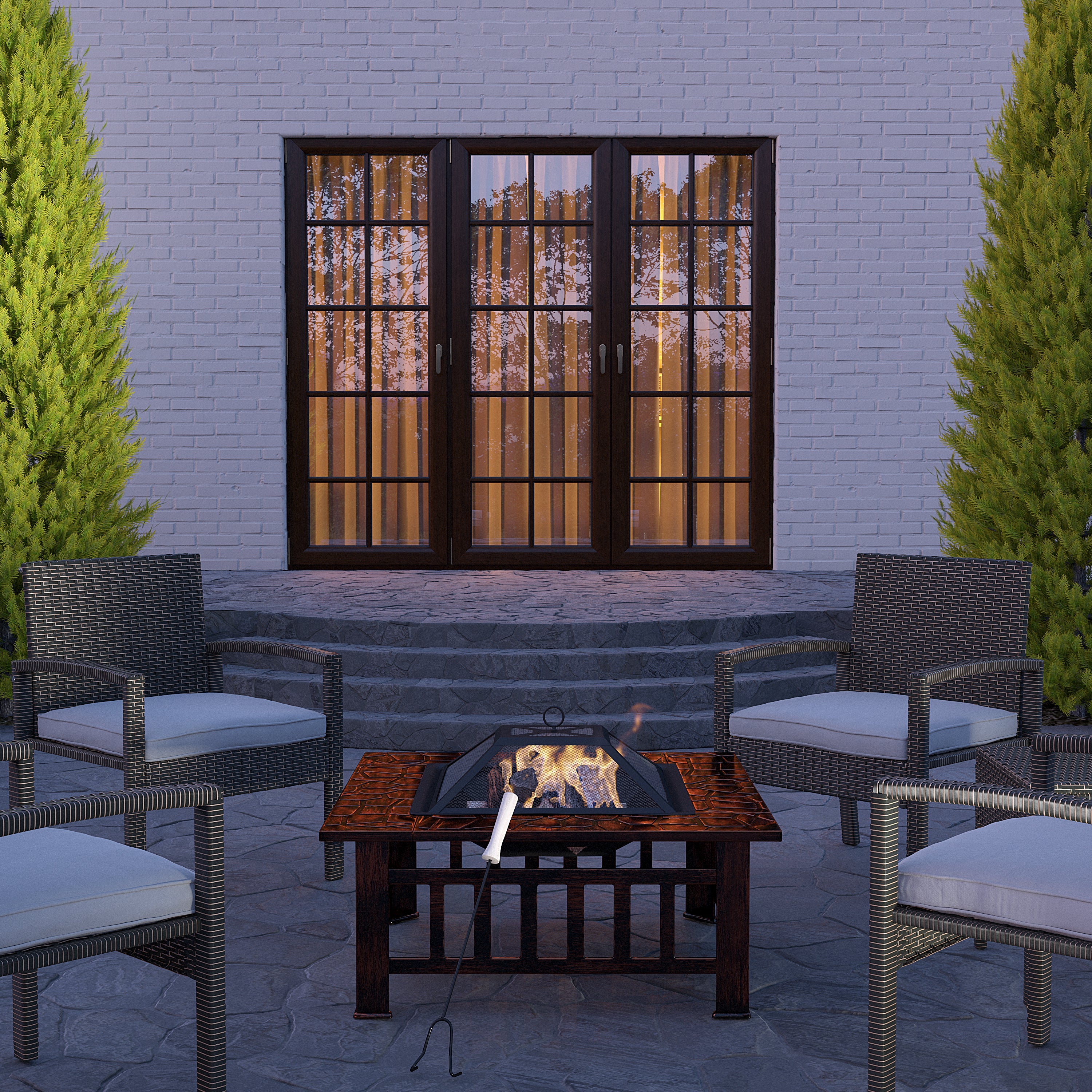 Fire Sense Foxdale Square Wood-Burning Fire Pit | 64099