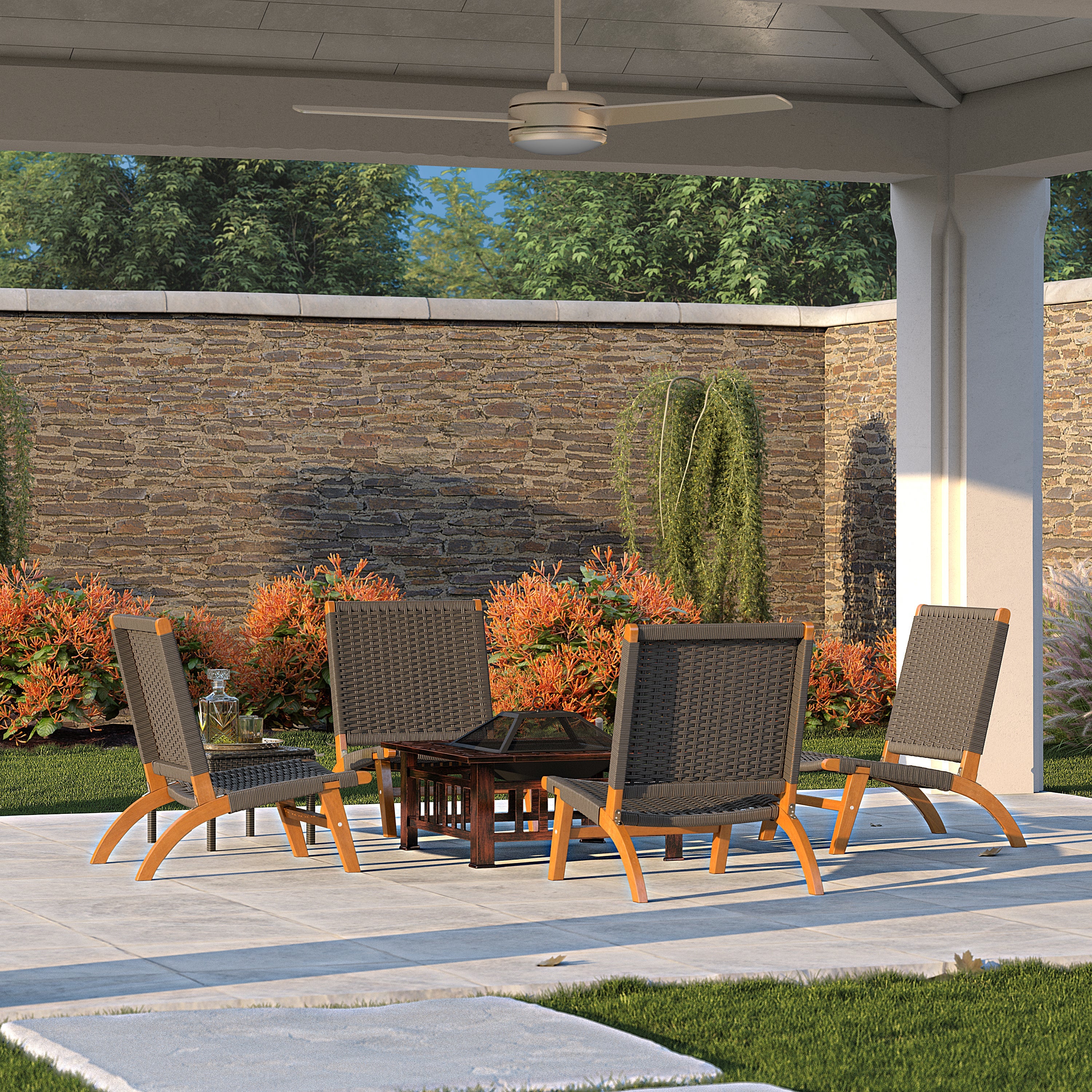 Fire Sense Foxdale Square Wood-Burning Fire Pit | 64099