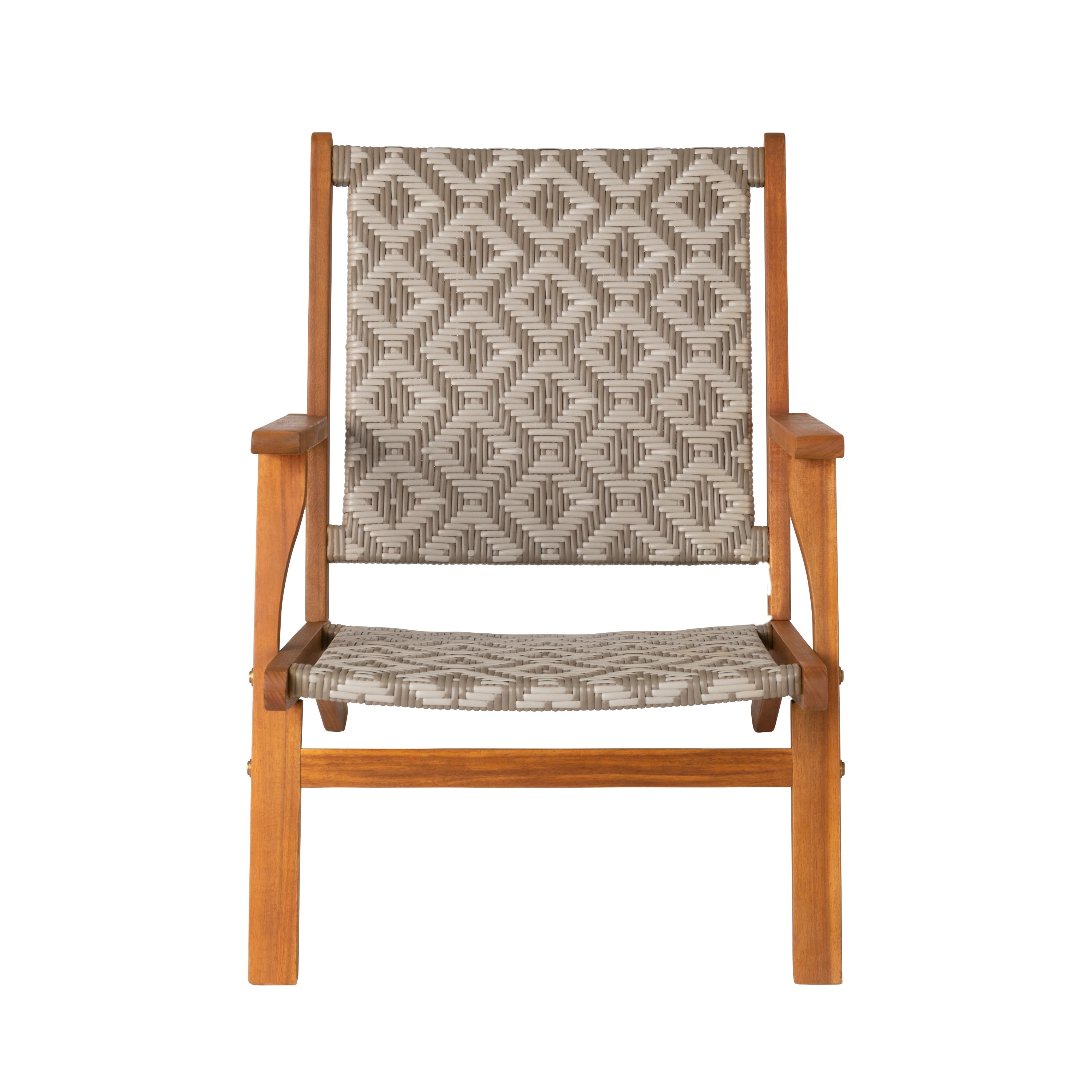 Balkene Home Vega Natural Stain Outdoor Chair in Diamond-Weave Wicker | 64158