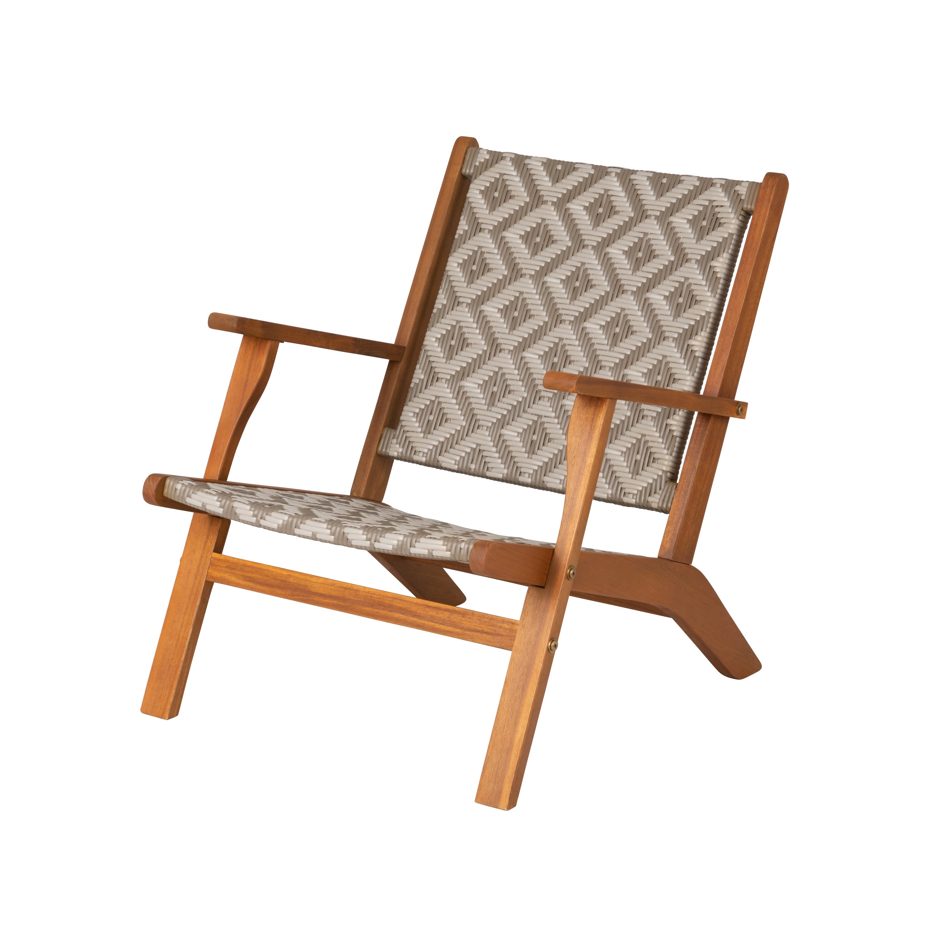 Balkene Home Vega Natural Stain Outdoor Chair in Diamond-Weave Wicker | 64158