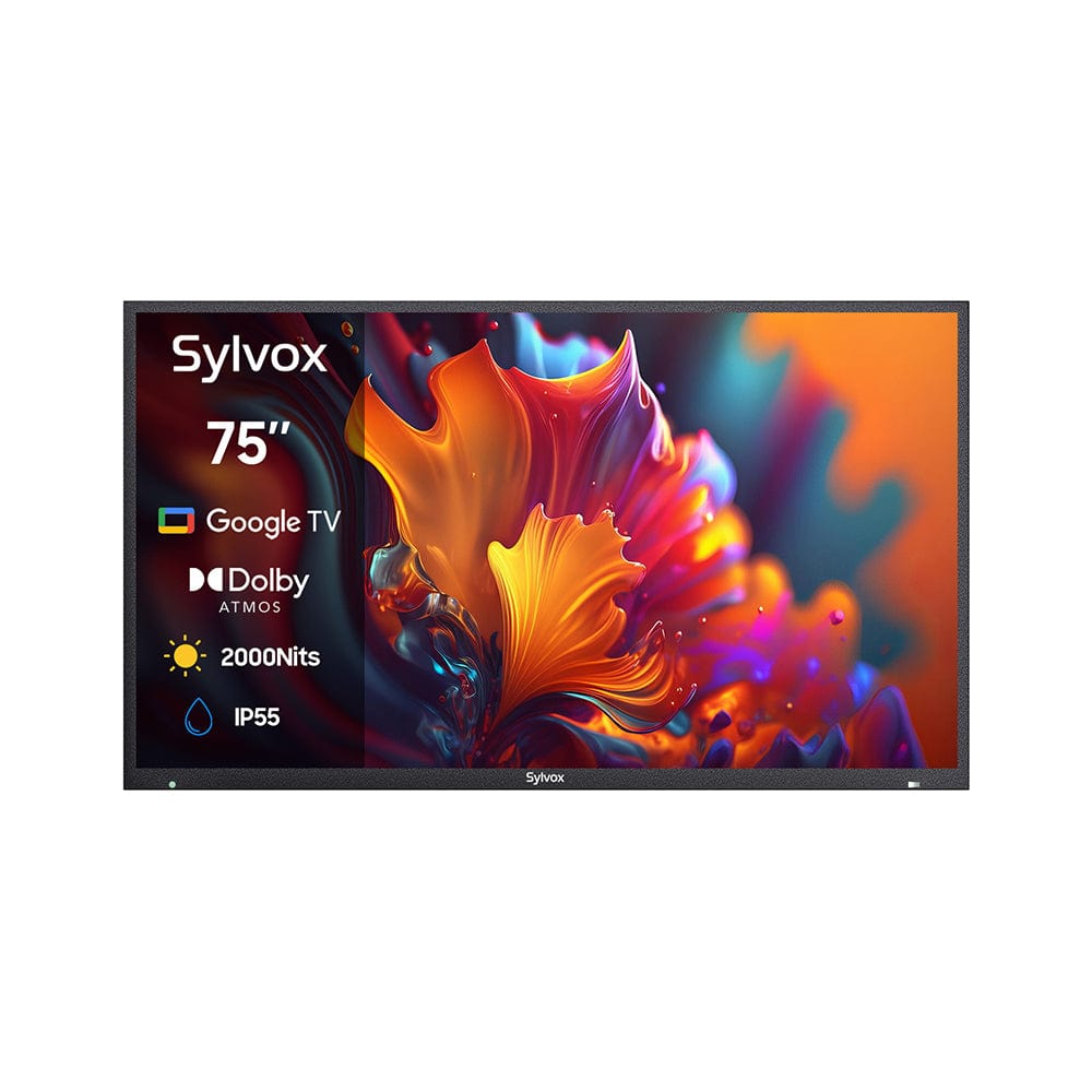 SYLVOX 75" Premium QLED Google Outdoor TV - 2024 Pool Pro QLED 2.0 Series(NEW)