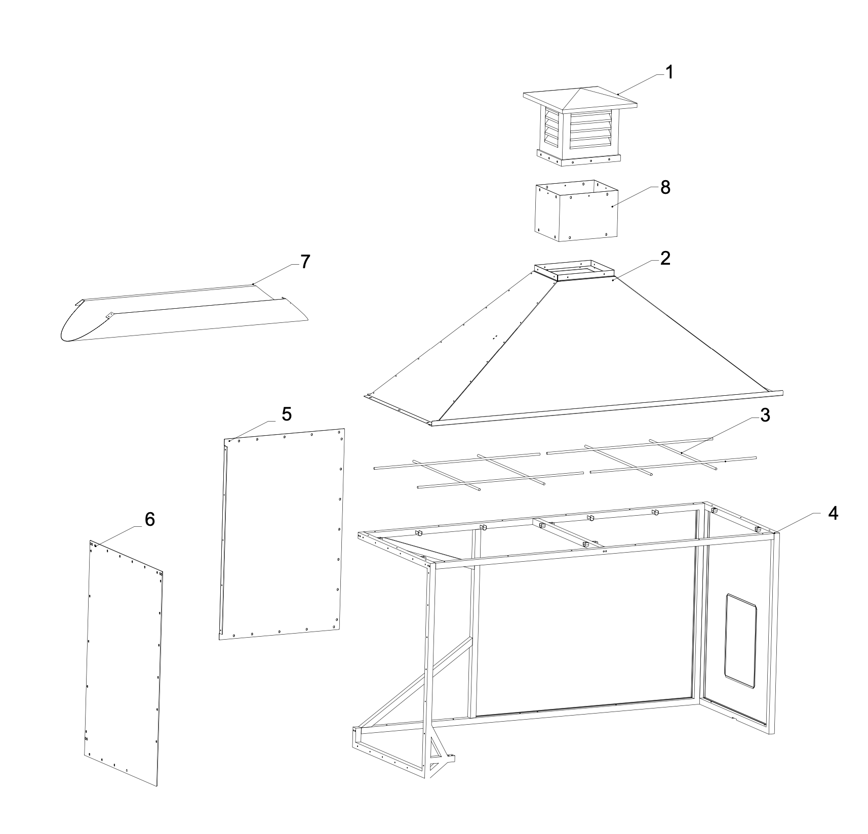 Tagwood BBQ Attachment Built-in Smoke Hood -- ASH28- PRE-ORDER