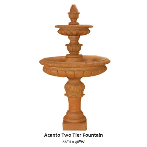 Elegant Acanto Two-Tiered Fountain for a Serene Outdoor Oasis