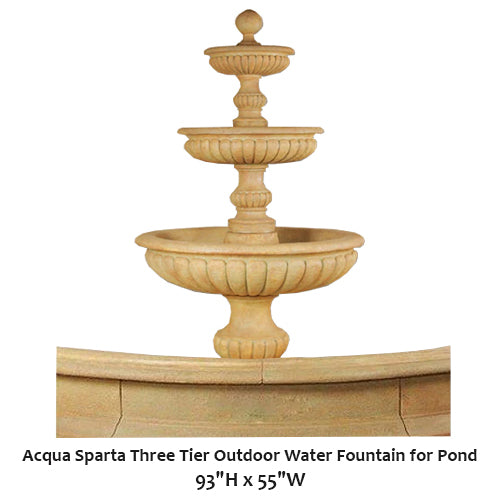 Stunning Acqua Sparta Three-Tier Outdoor Water Fountain for Your Pond