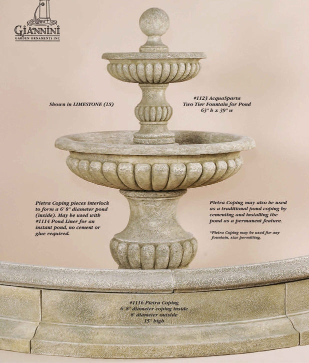 Elegante Fontana da Giardino a Due Livelli Acqua Sparta per Stagno
