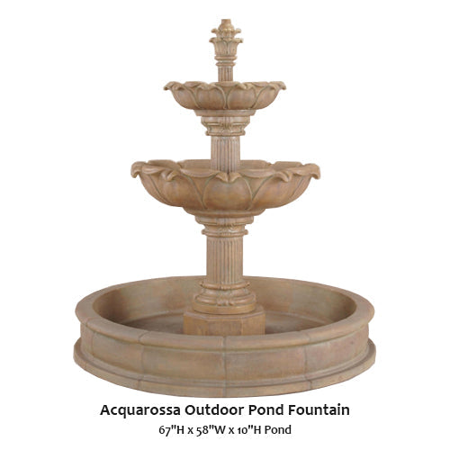 Elegant Acquarossa Outdoor Pond Fountain for a Serene Garden Ambiance