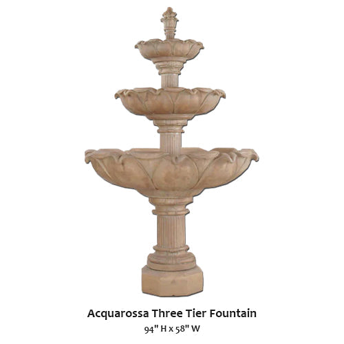 Elegant Acquarossa Three-Tier Water Fountain