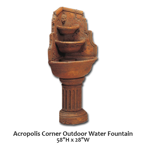 Elegant Acropolis Corner Outdoor Water Fountain for Serene Ambiance