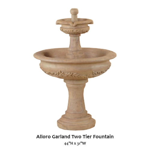 Elegant Alloro Two-Tier Fountain with Garland Design