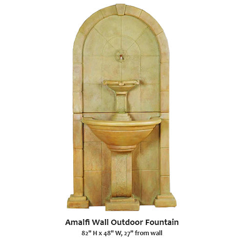 Charming Amalfi Wall Outdoor Fountain for a Tranquil Oasis